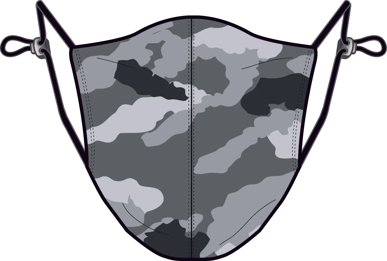 PRINTED CORDLOCK PROTECTIVE FACE MASK