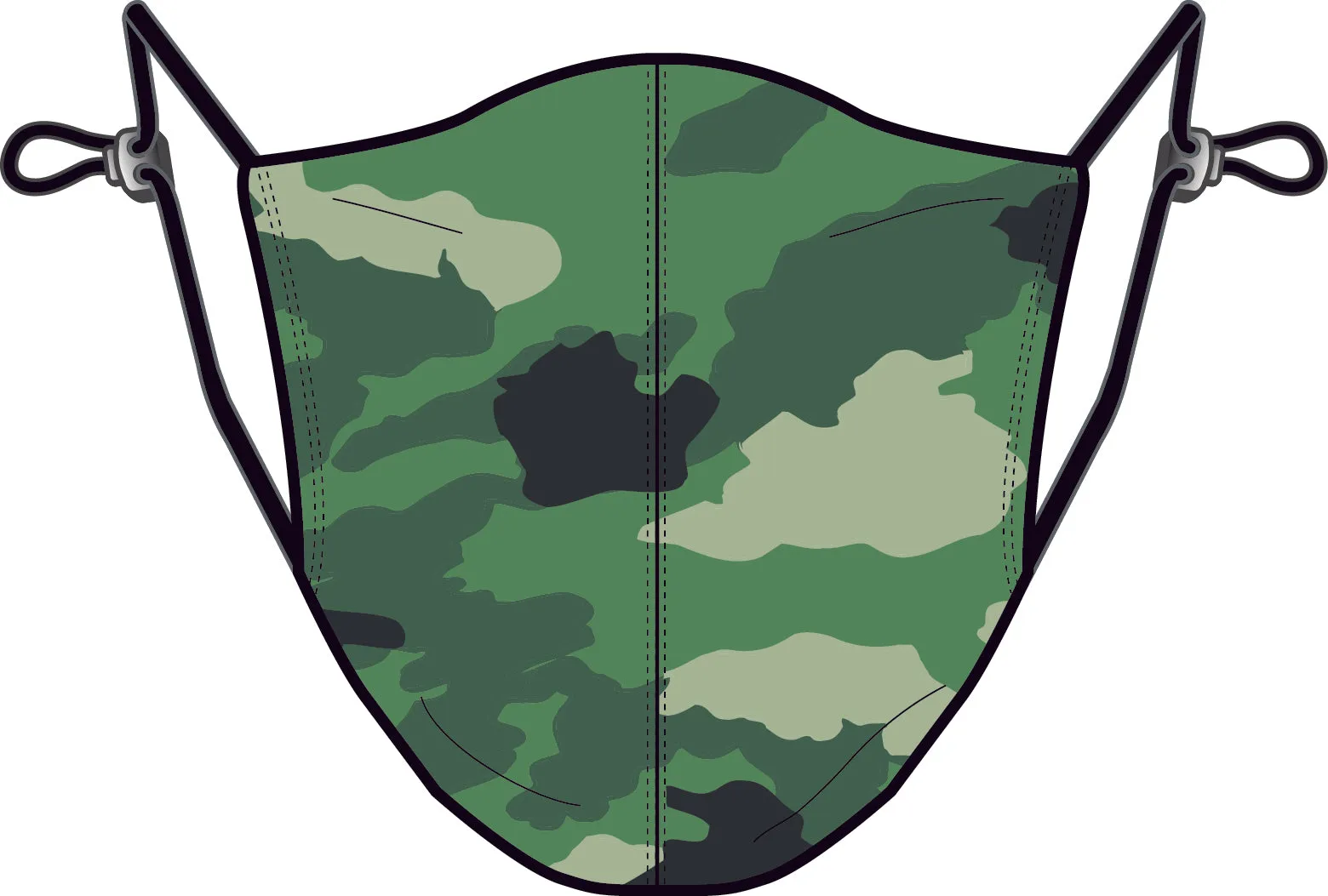 PRINTED CORDLOCK PROTECTIVE FACE MASK