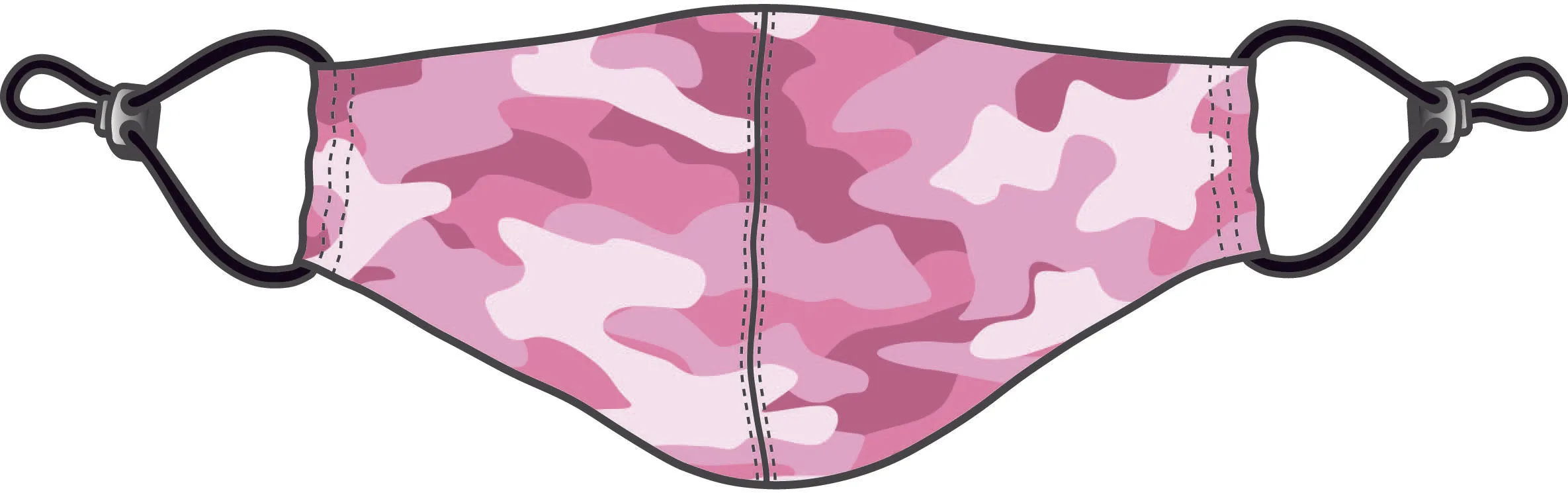 PRINTED CORDLOCK PROTECTIVE FACE MASK