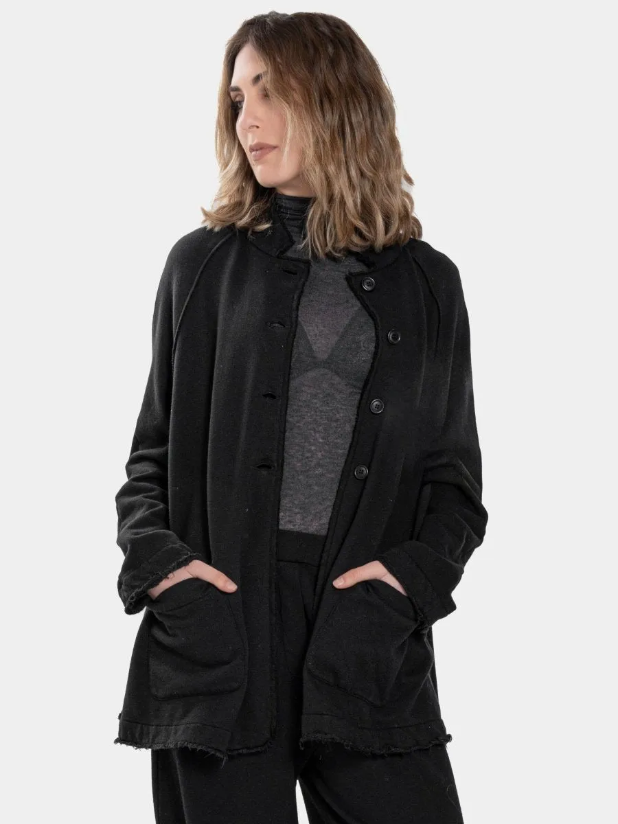 Raw Hem Raglan Jacket