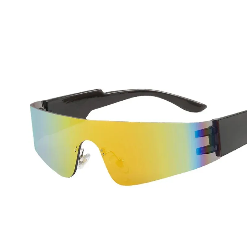 Rimless Oval Rave Sunglasses - Stylish Y2K Sport Eyewear