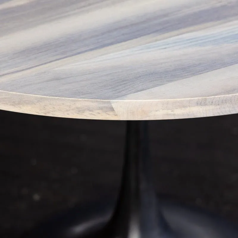 Round Pedestal Base Dining Table | Reclaimed Wood Round Dining Table With Cast Iron "Amicalola" Base