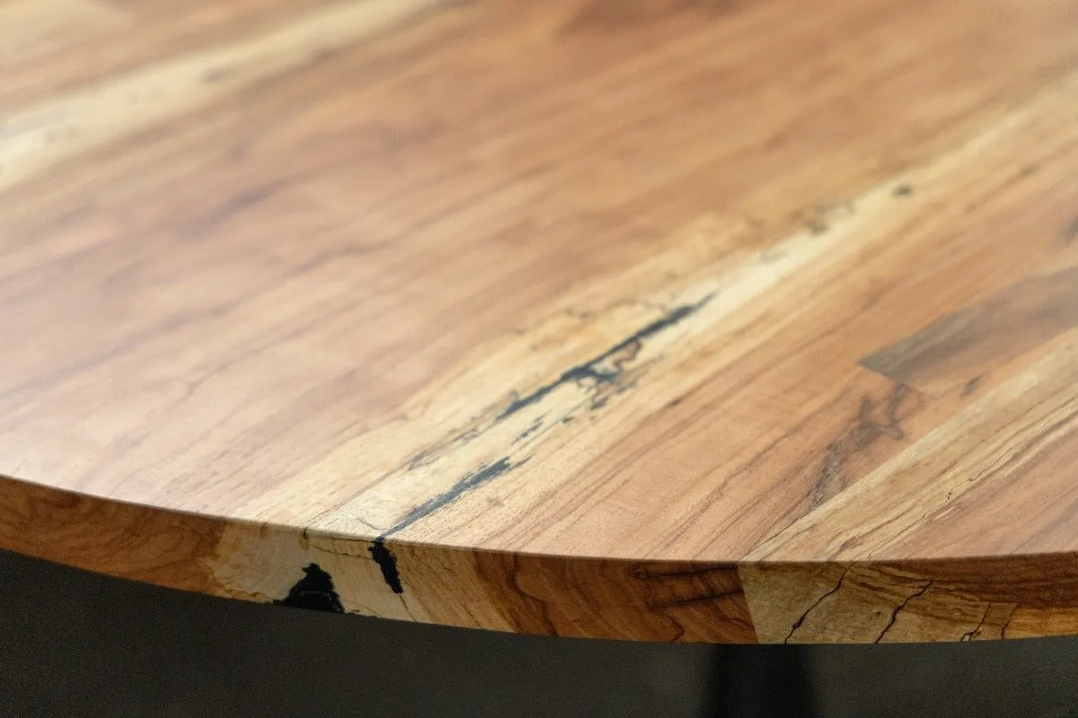 Round Pedestal Base Dining Table | Reclaimed Wood Round Dining Table With Cast Iron "Amicalola" Base