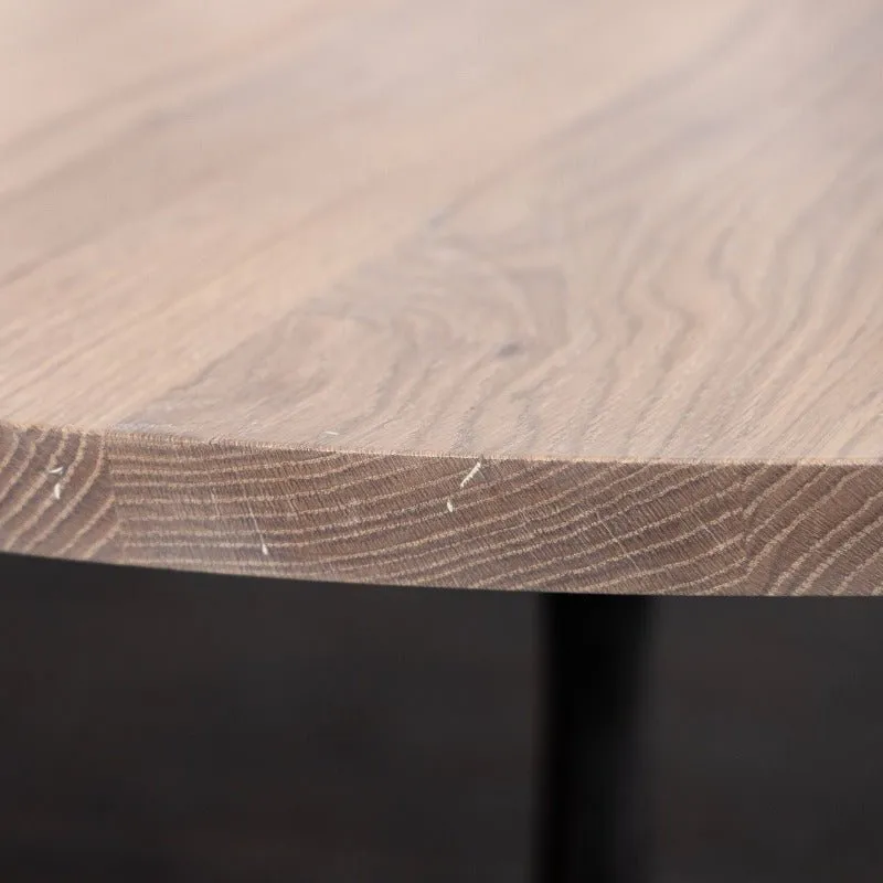 Round Pedestal Base Dining Table | Reclaimed Wood Round Dining Table With Cast Iron "Amicalola" Base