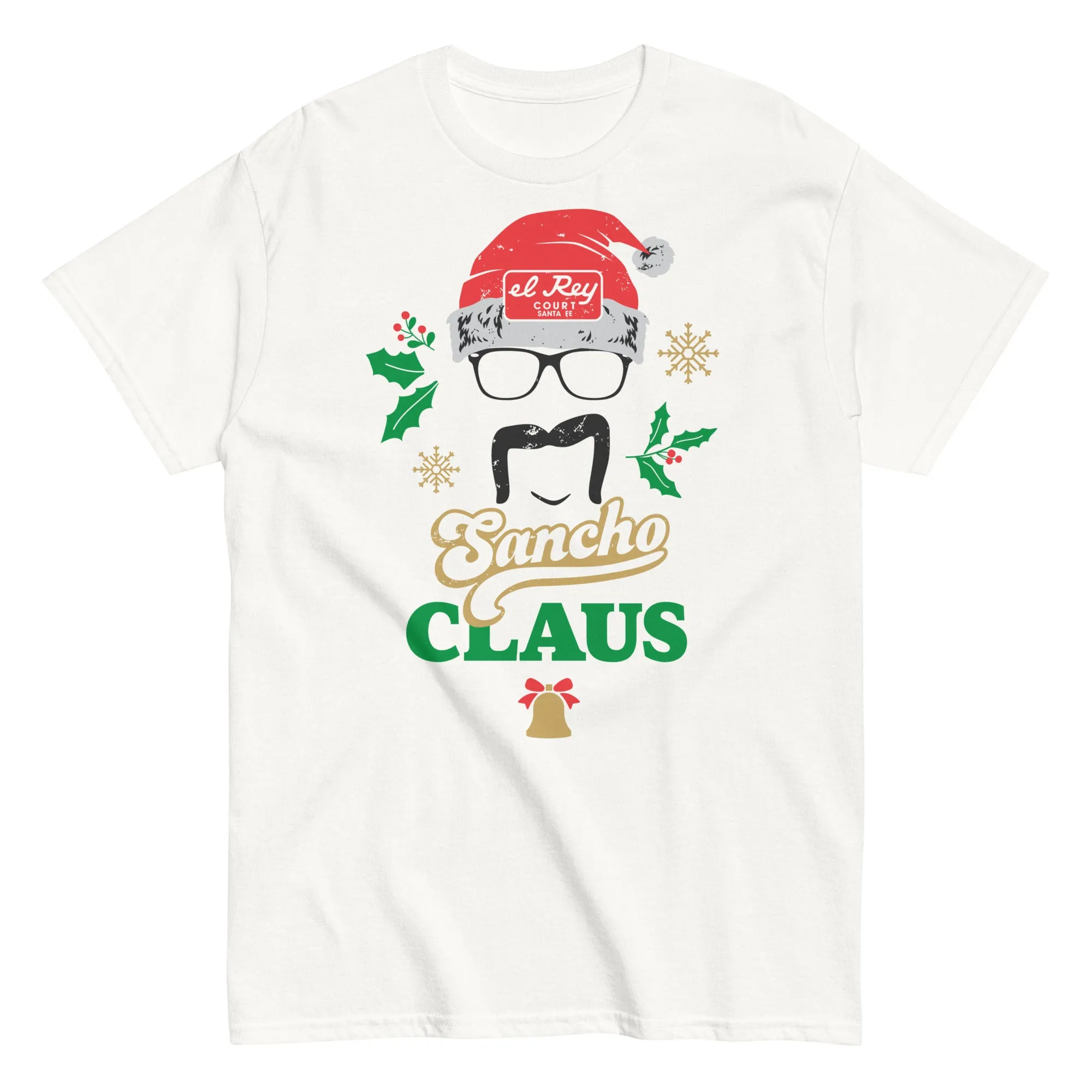 Sancho Claus Red Hat White Christmas Shirt