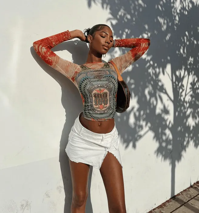 Sexy Streetwear Graffiti Tee