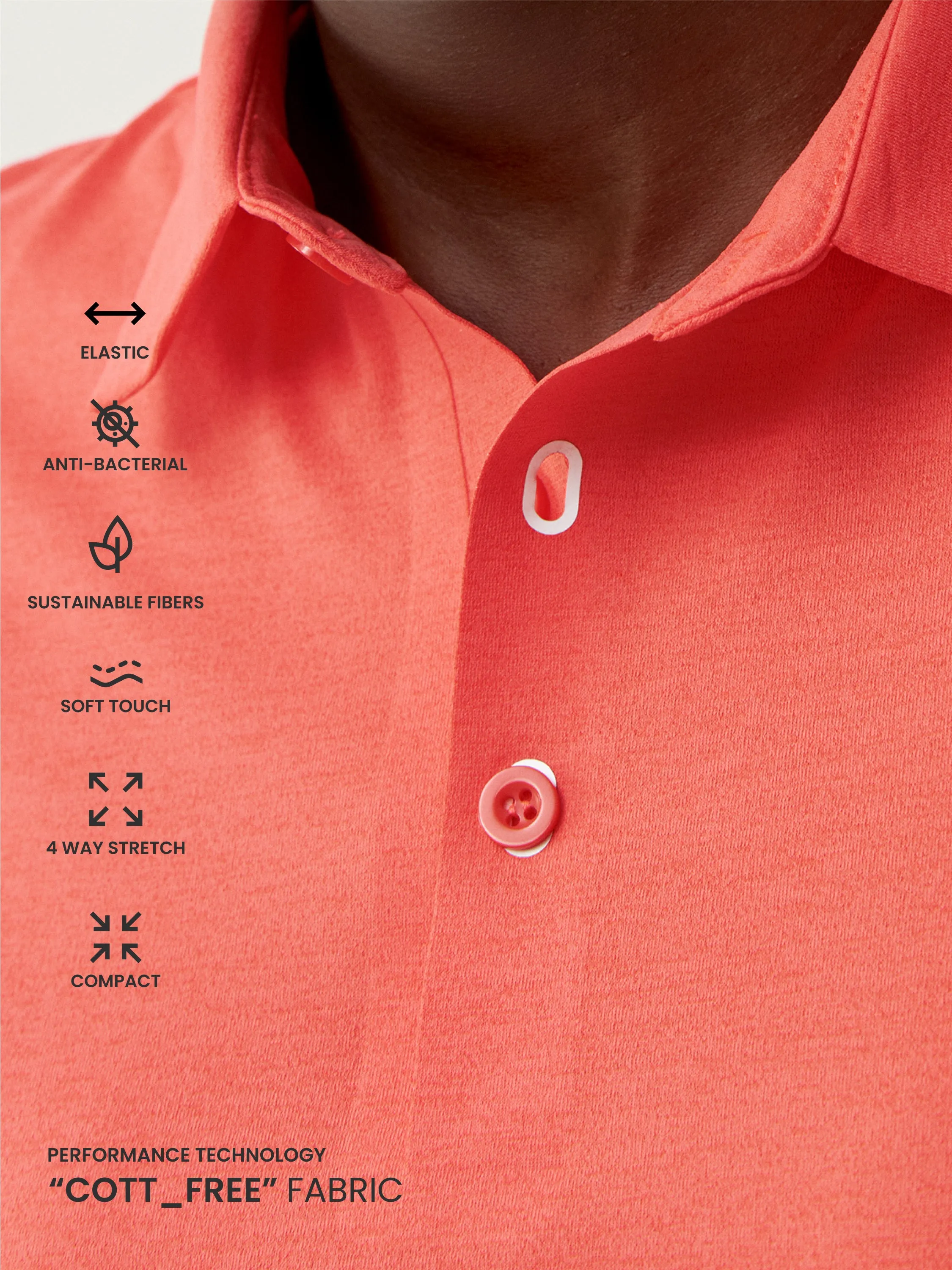 Shirt Polo Open Coral Bright