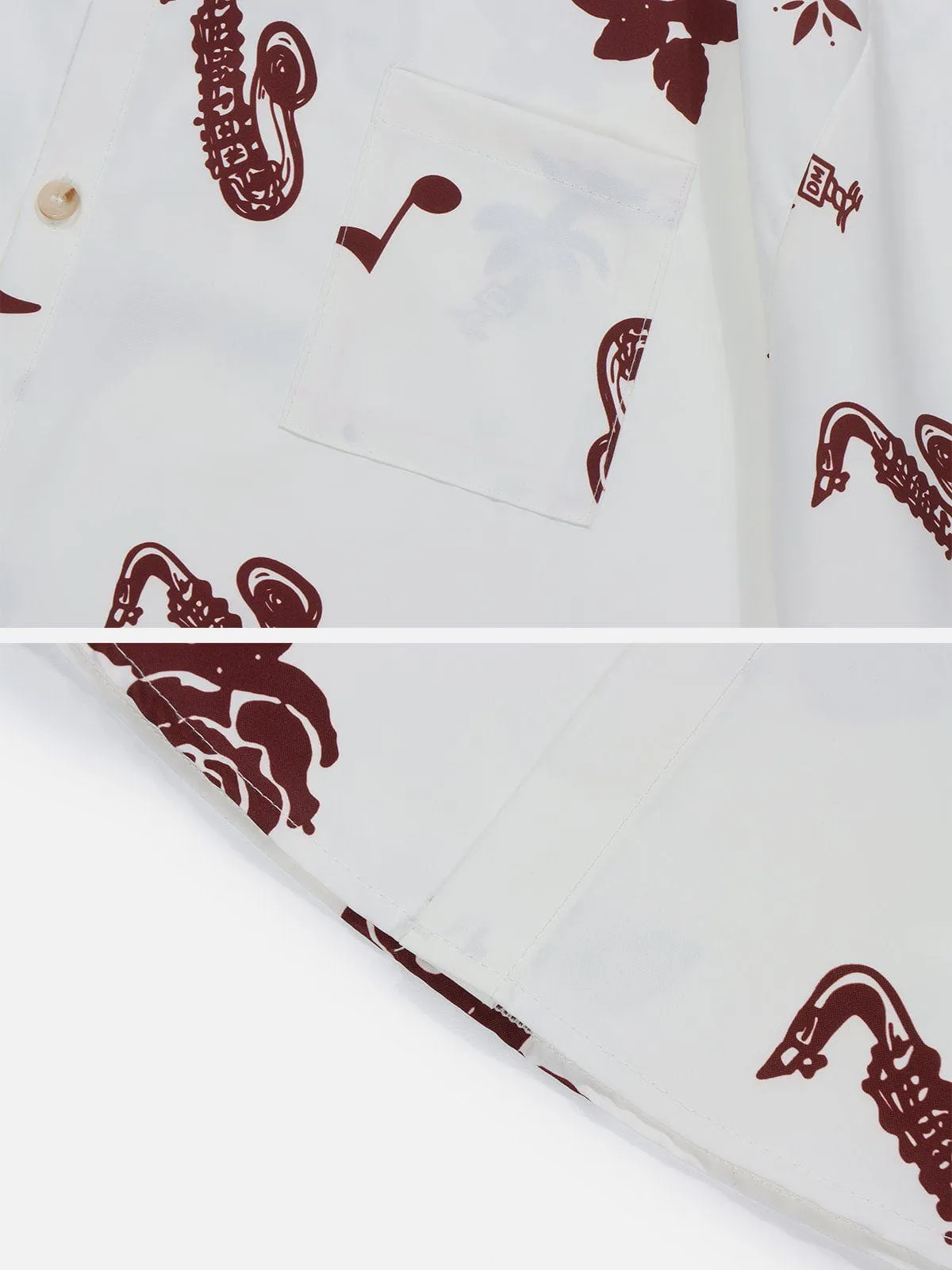 Solid Colour Print Short Sleeve Shirt