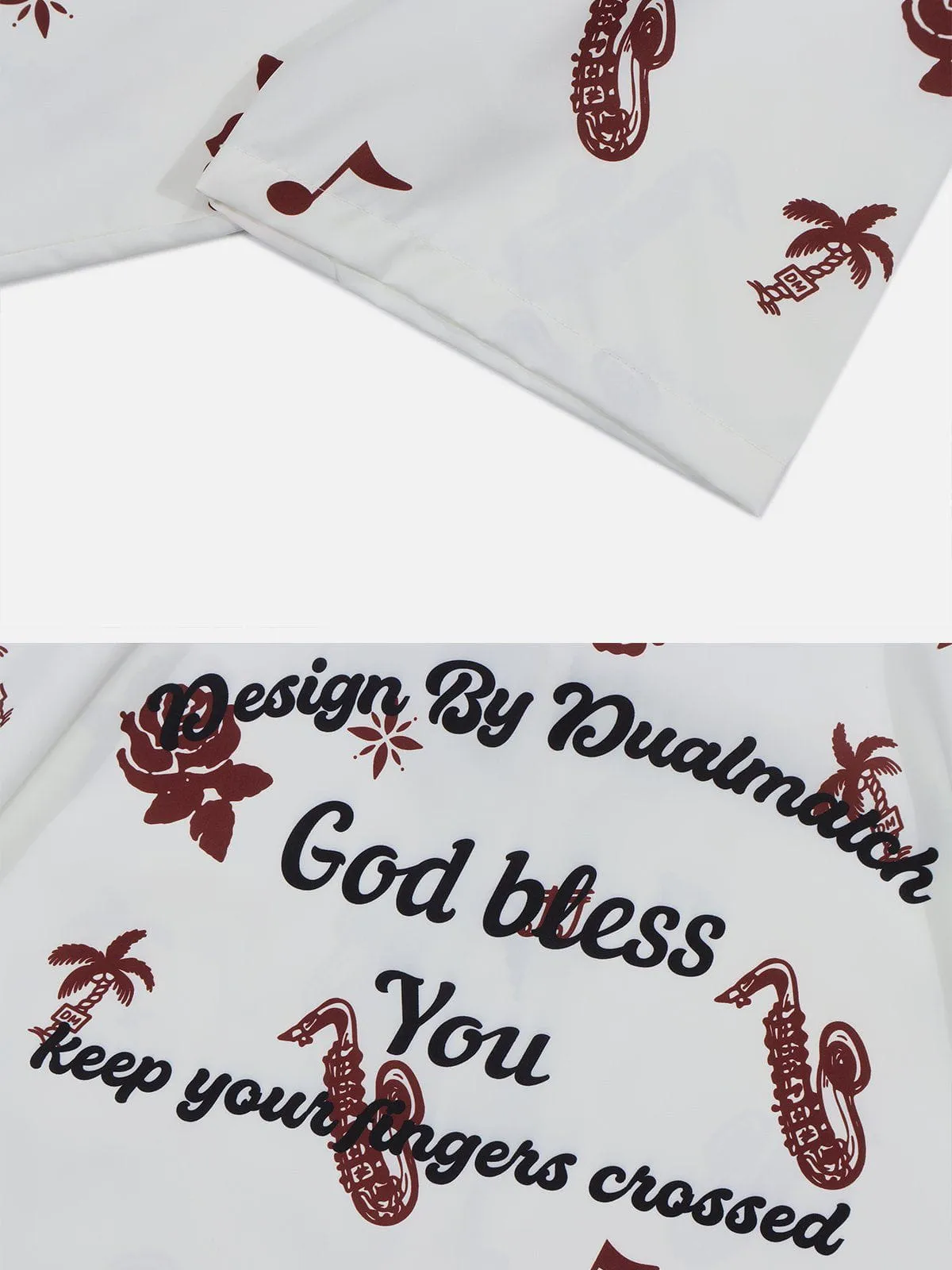 Solid Colour Print Short Sleeve Shirt