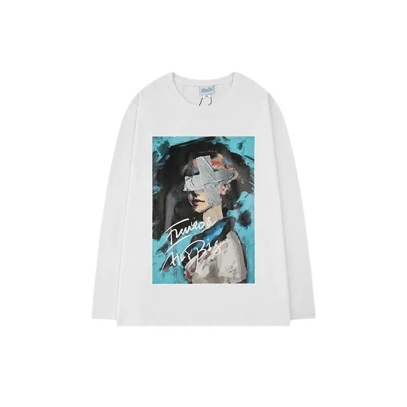 Street Comic Print Long Sleeve Shirt