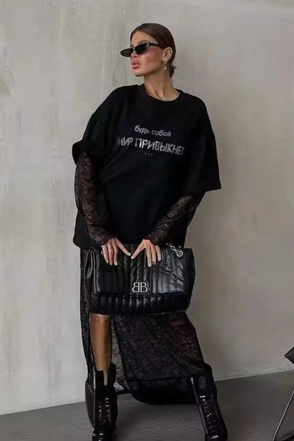 Street style sweatshirt Loose dress