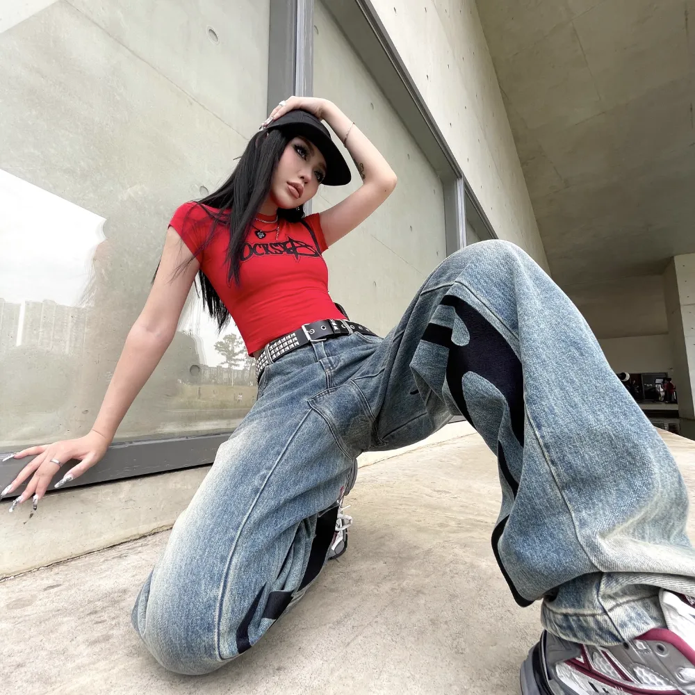 Street Washed Embroidered Jeans