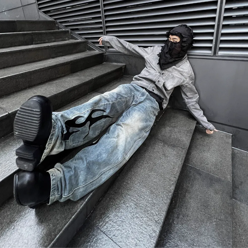 Street Washed Embroidered Jeans