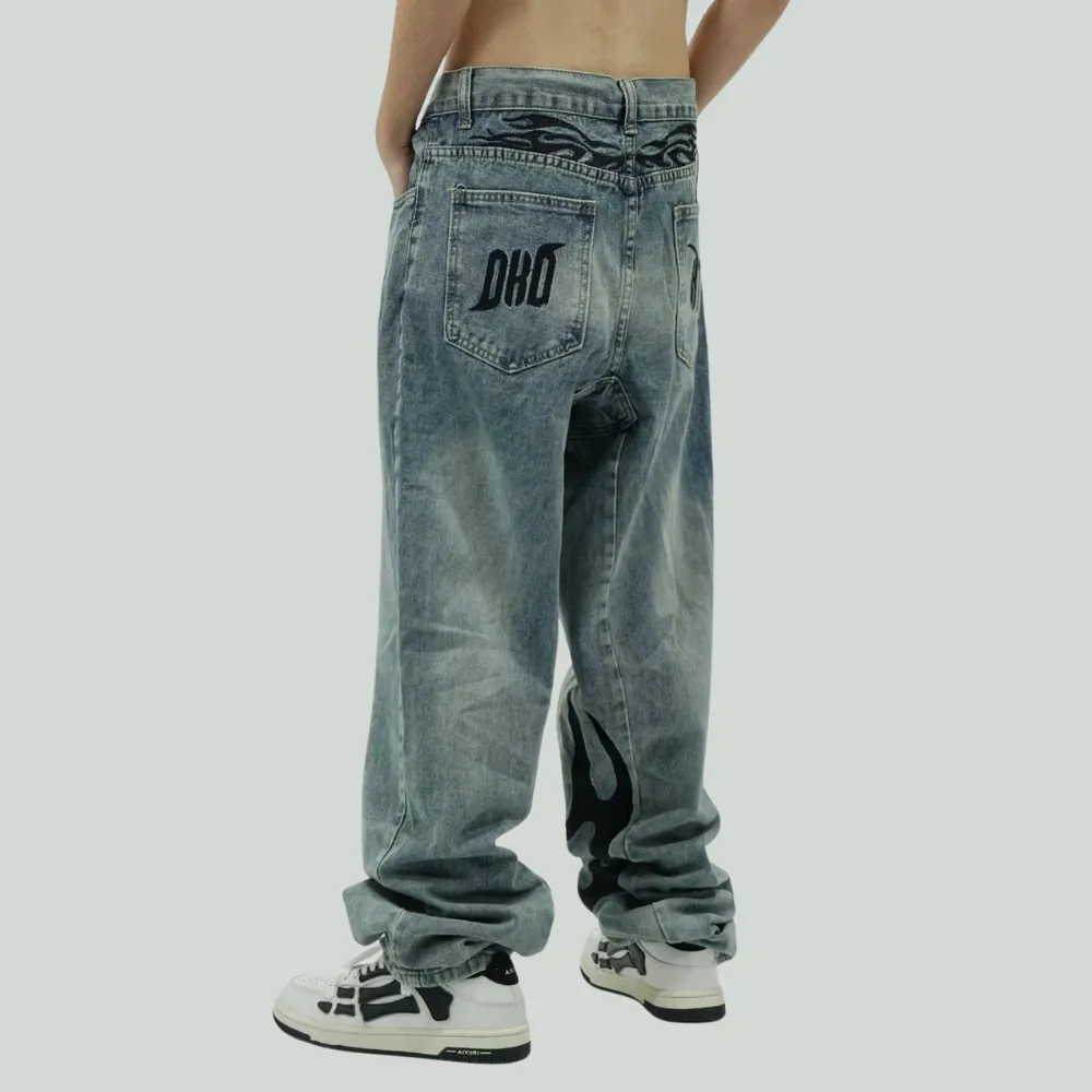 Street Washed Embroidered Jeans