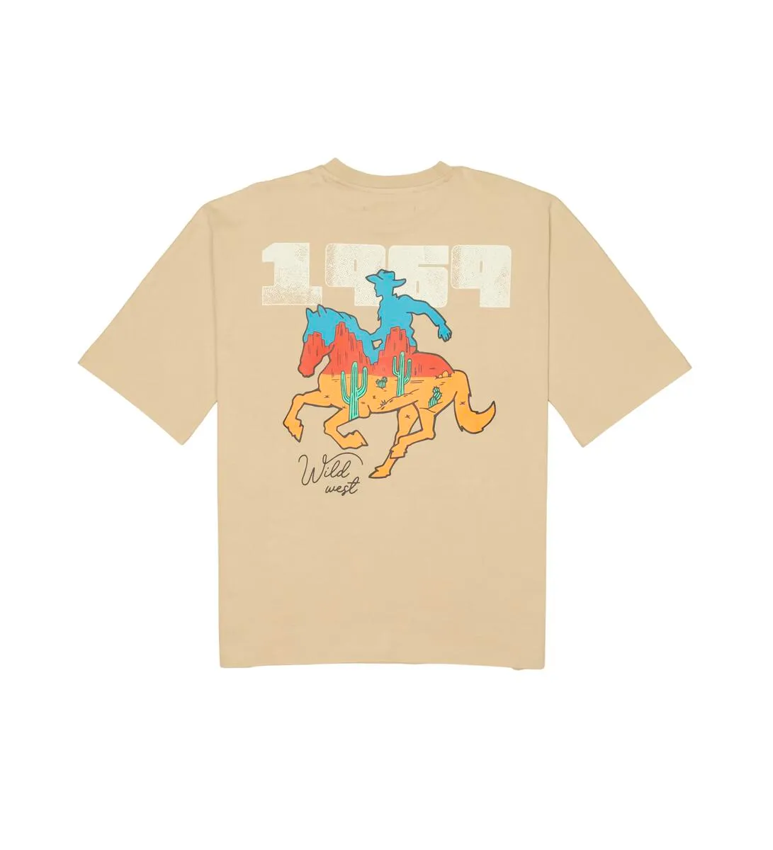 Streetwear Clothing Line: VIE RICHE - Whiskey Boyz, 1969 Wild West Tee in Cream