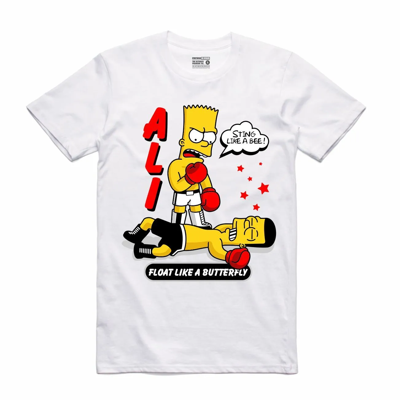 Streetwear on Demand BOOTLEG ALI BART TEE WHITE