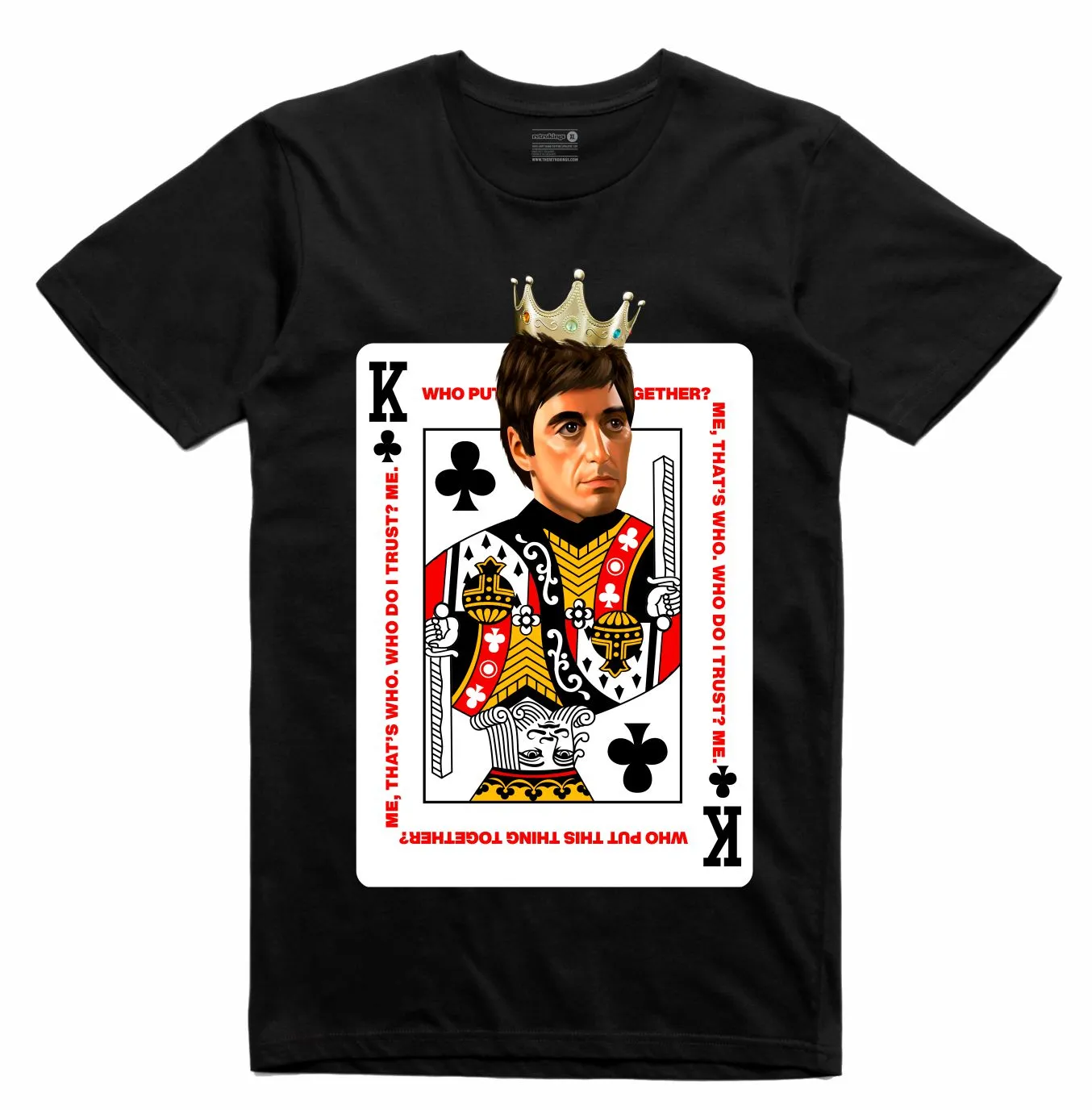 Streetwear on Demand DECK OF CARDS SCARFACE TEE BLACK