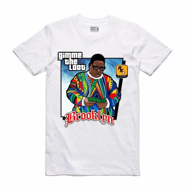 Streetwear on Demand GTA GIMME THE LOOT TEE WHITE