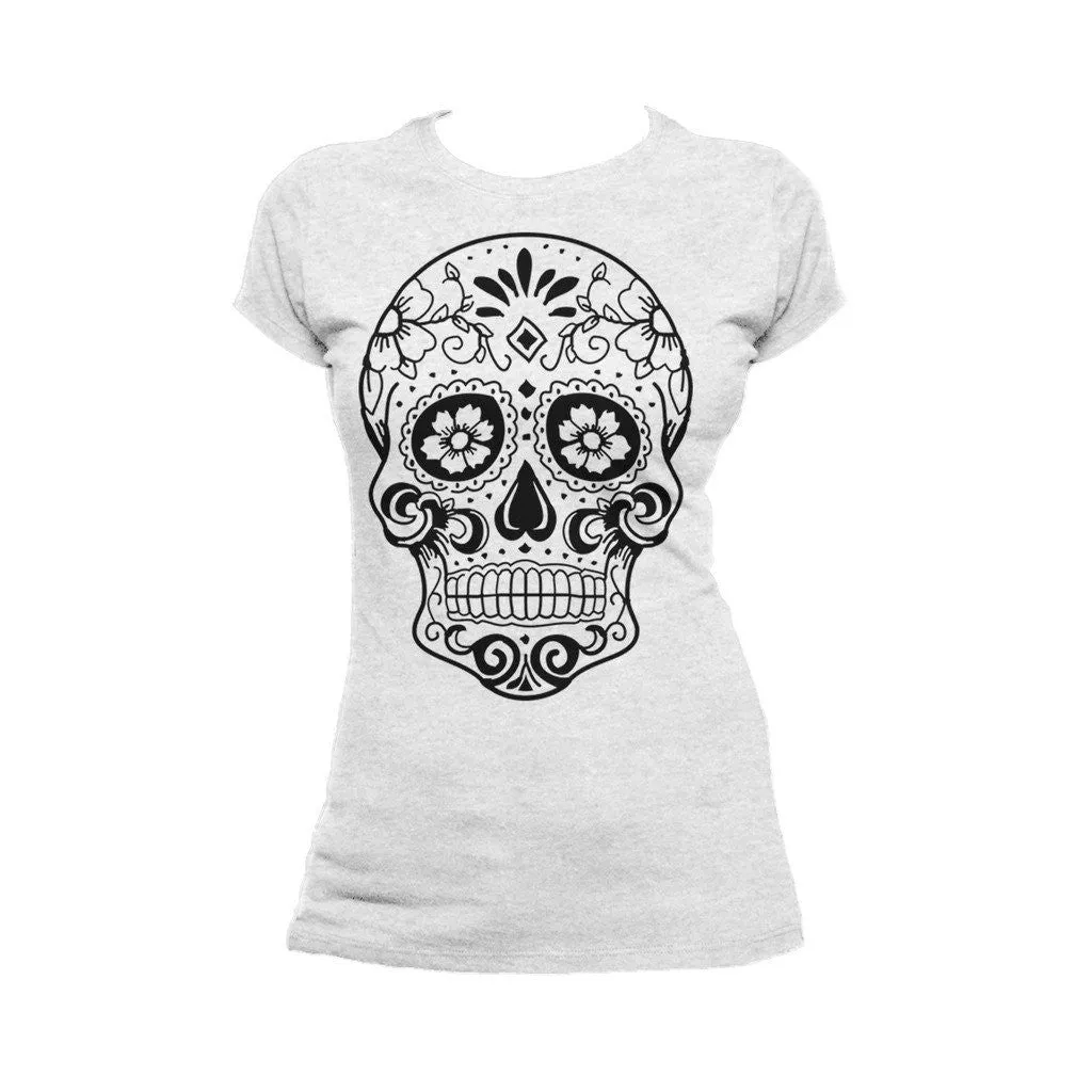 Sugar Skull Women's T-shirt (Heather Grey)