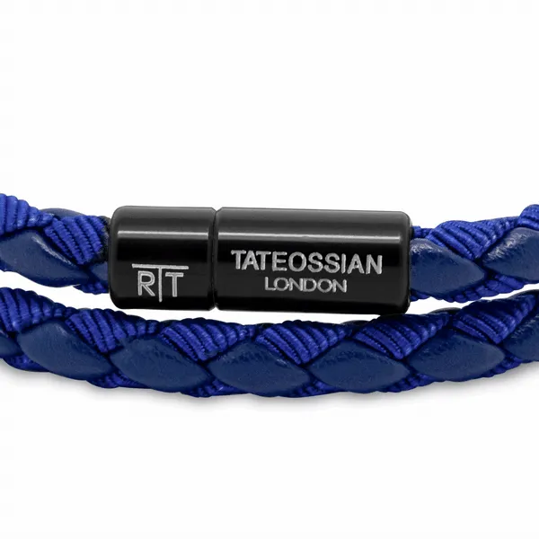 Tateossian Men's Chelsea Eco-Leather and Nylon Fabric Wrap Bracelet, Brown