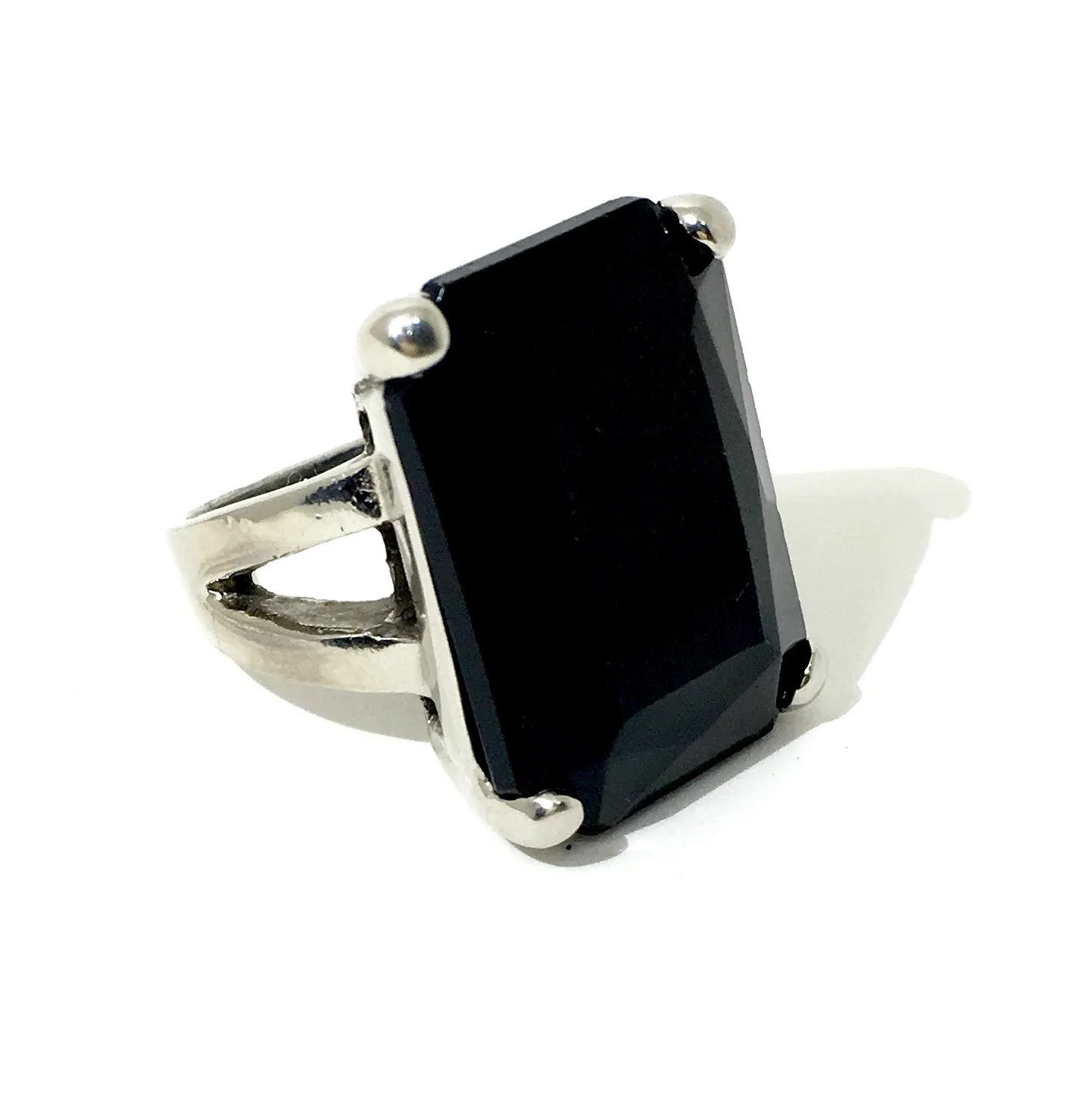 The Urban Charm Jet Black Crystal Signature Statement Ring
