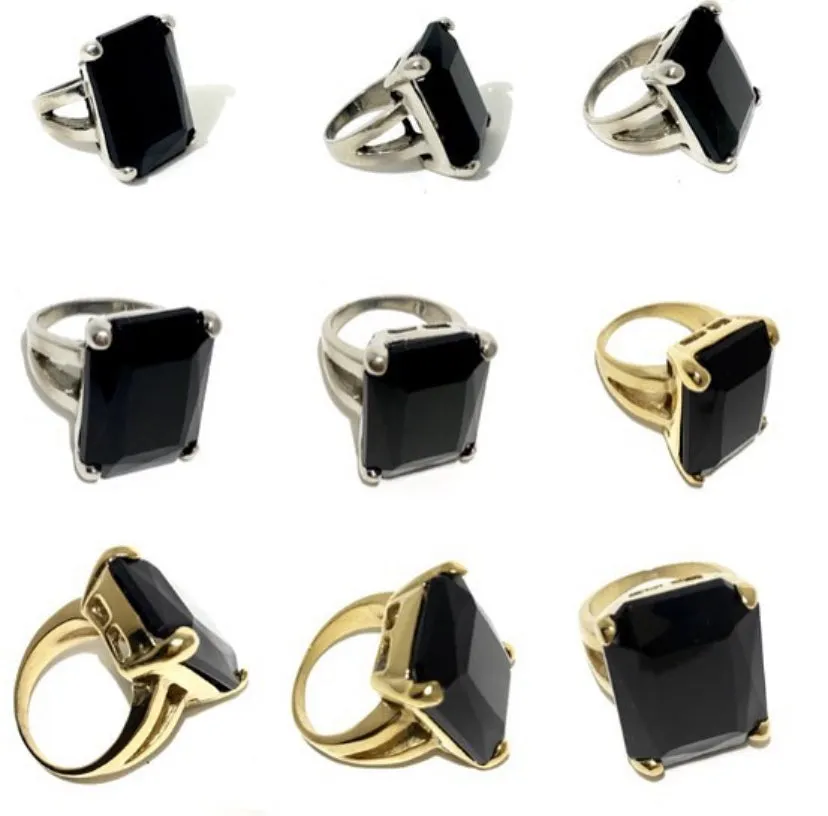 The Urban Charm Jet Black Crystal Signature Statement Ring