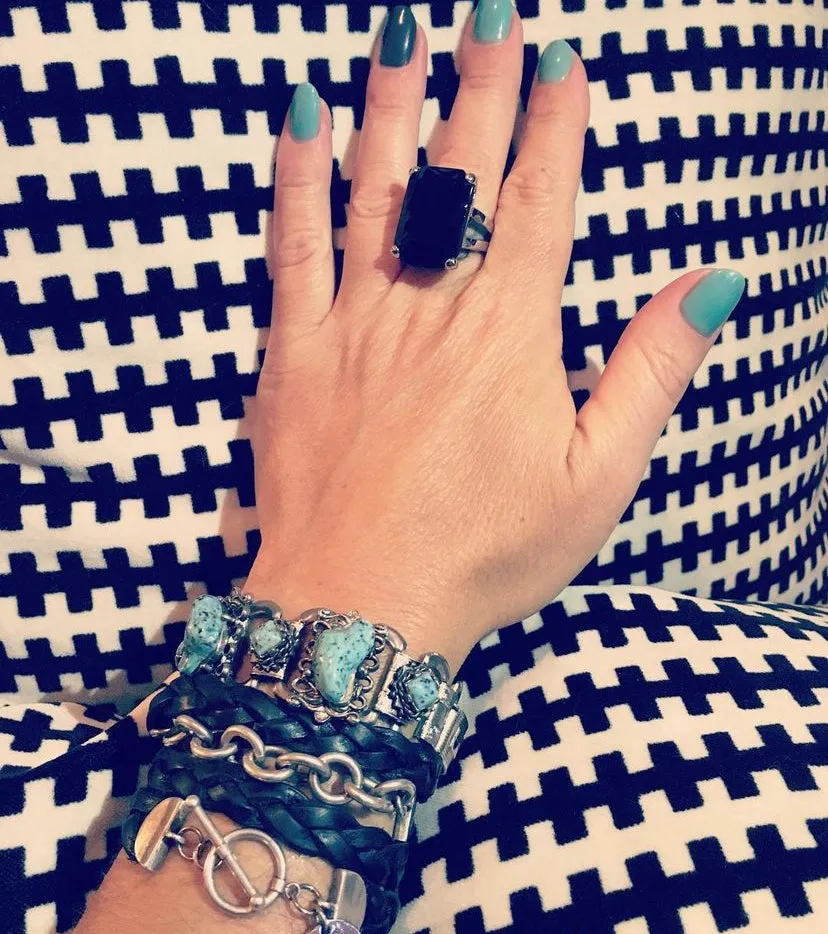 The Urban Charm Jet Black Crystal Signature Statement Ring