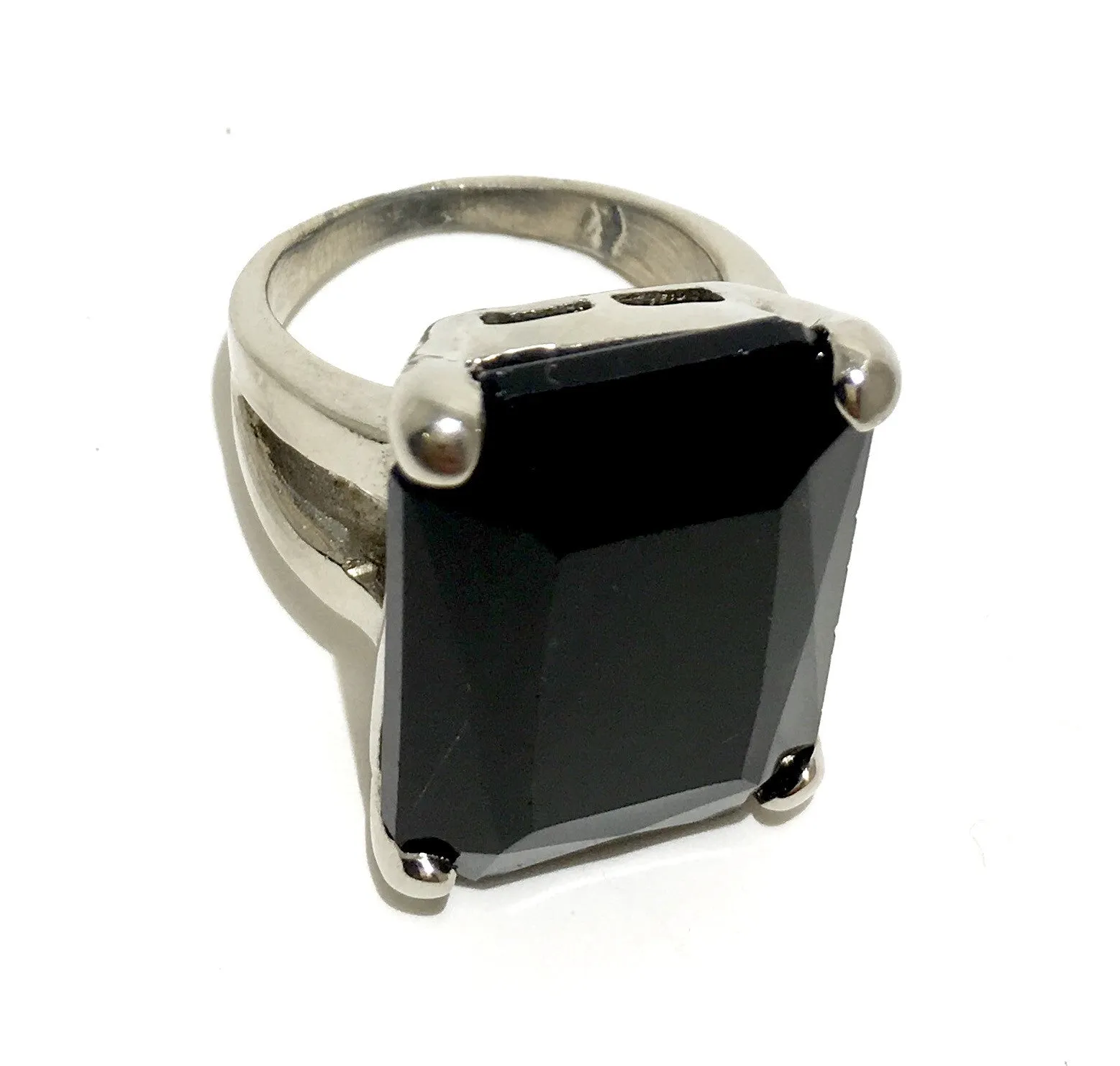 The Urban Charm Jet Black Crystal Signature Statement Ring