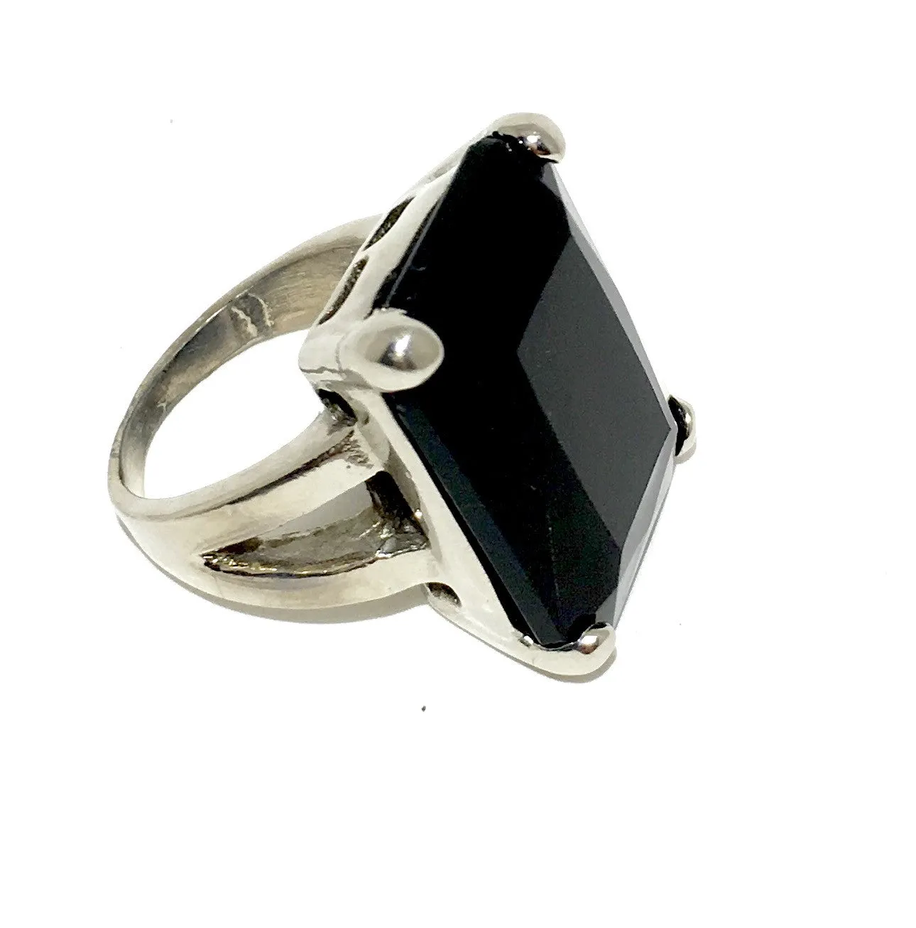 The Urban Charm Jet Black Crystal Signature Statement Ring