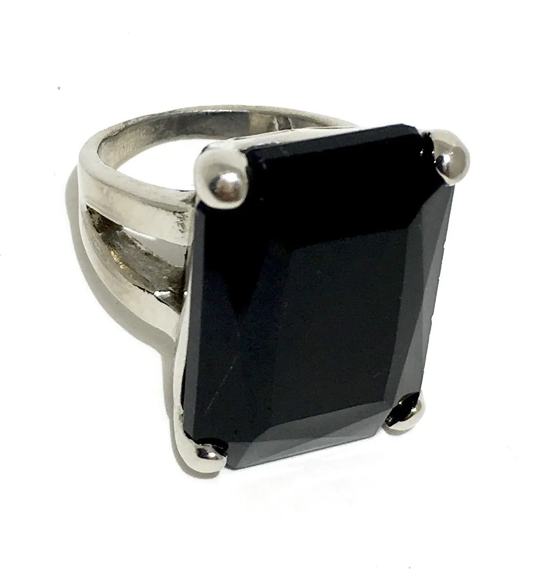 The Urban Charm Jet Black Crystal Signature Statement Ring