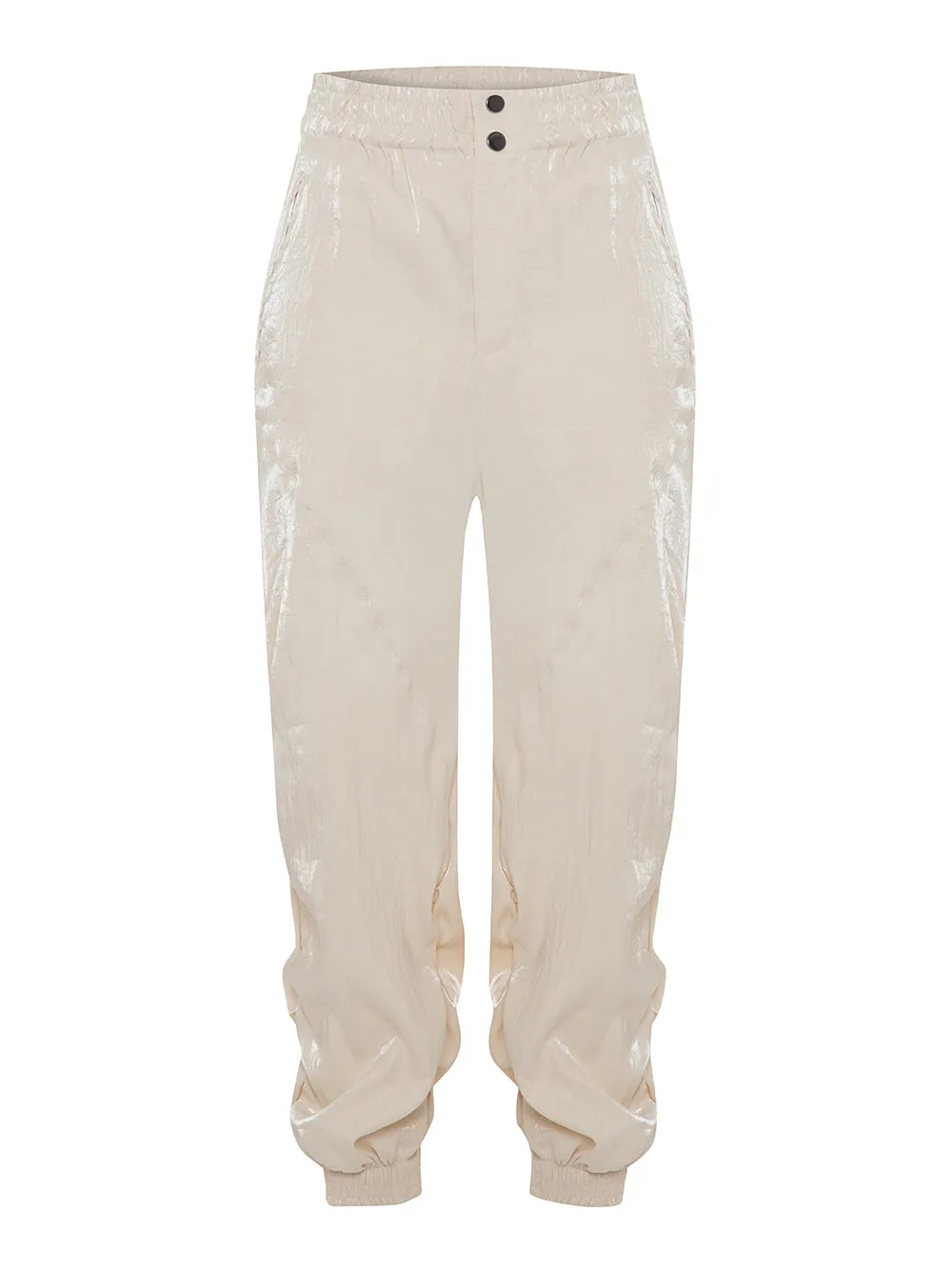 THEO Ruched Track Pant in Stone