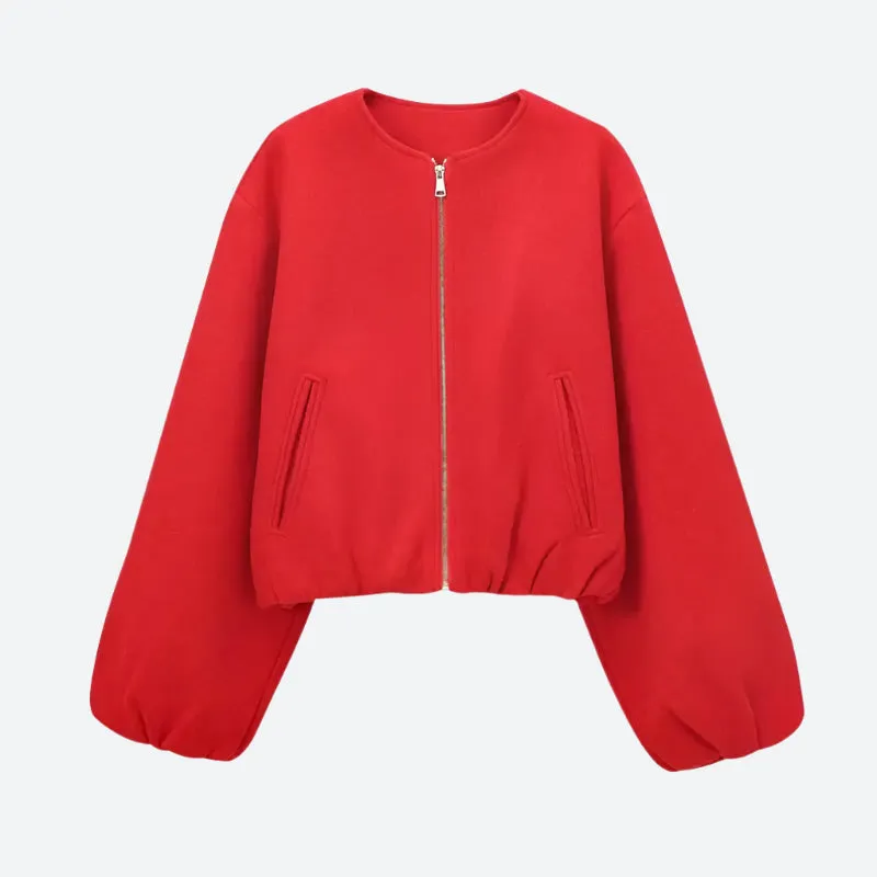 Trendy Oversized Zip-Up Bomber Jackets