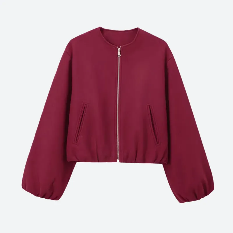 Trendy Oversized Zip-Up Bomber Jackets