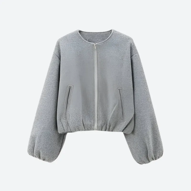 Trendy Oversized Zip-Up Bomber Jackets