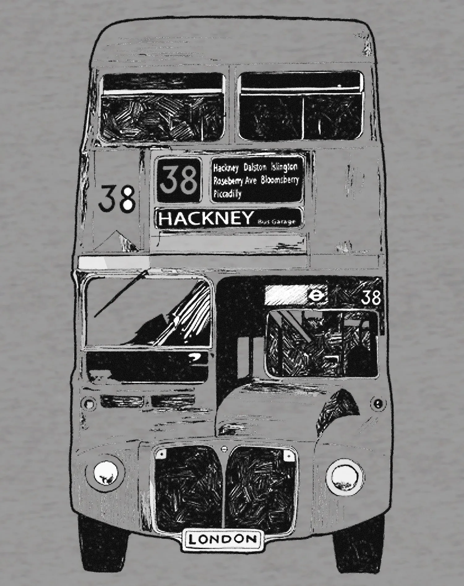 UA London Calling Bus 38 Hackney Women's T-shirt (Heather Grey)