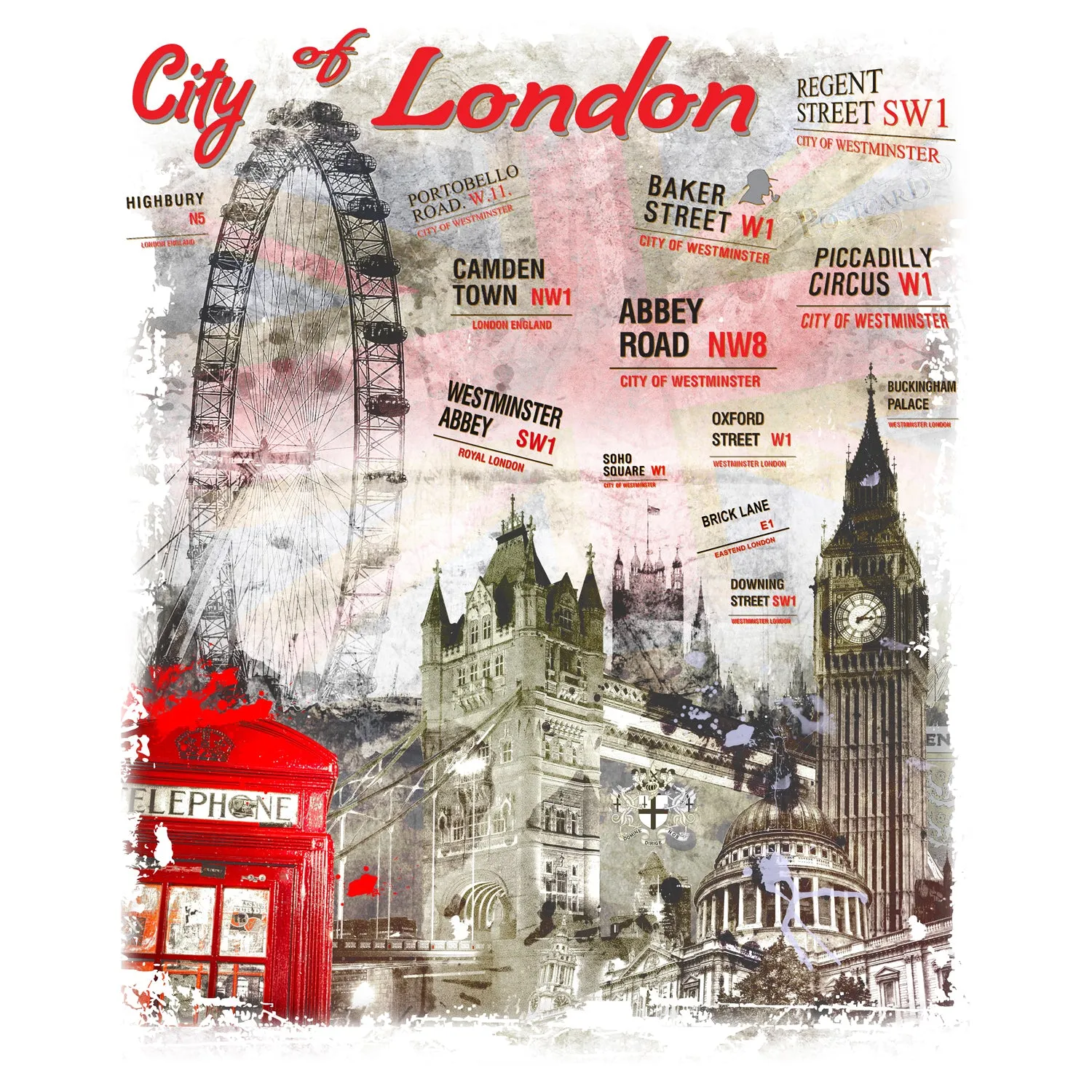 UA London Calling Fusion Street Signs Women's T-shirt (White)
