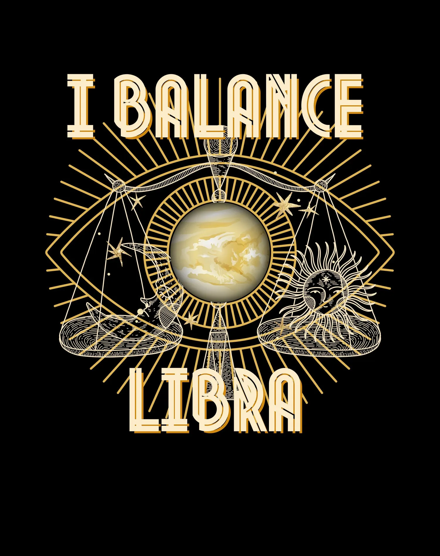 UA Supreme Star Sign Libra Eye Women's T-shirt (Black)