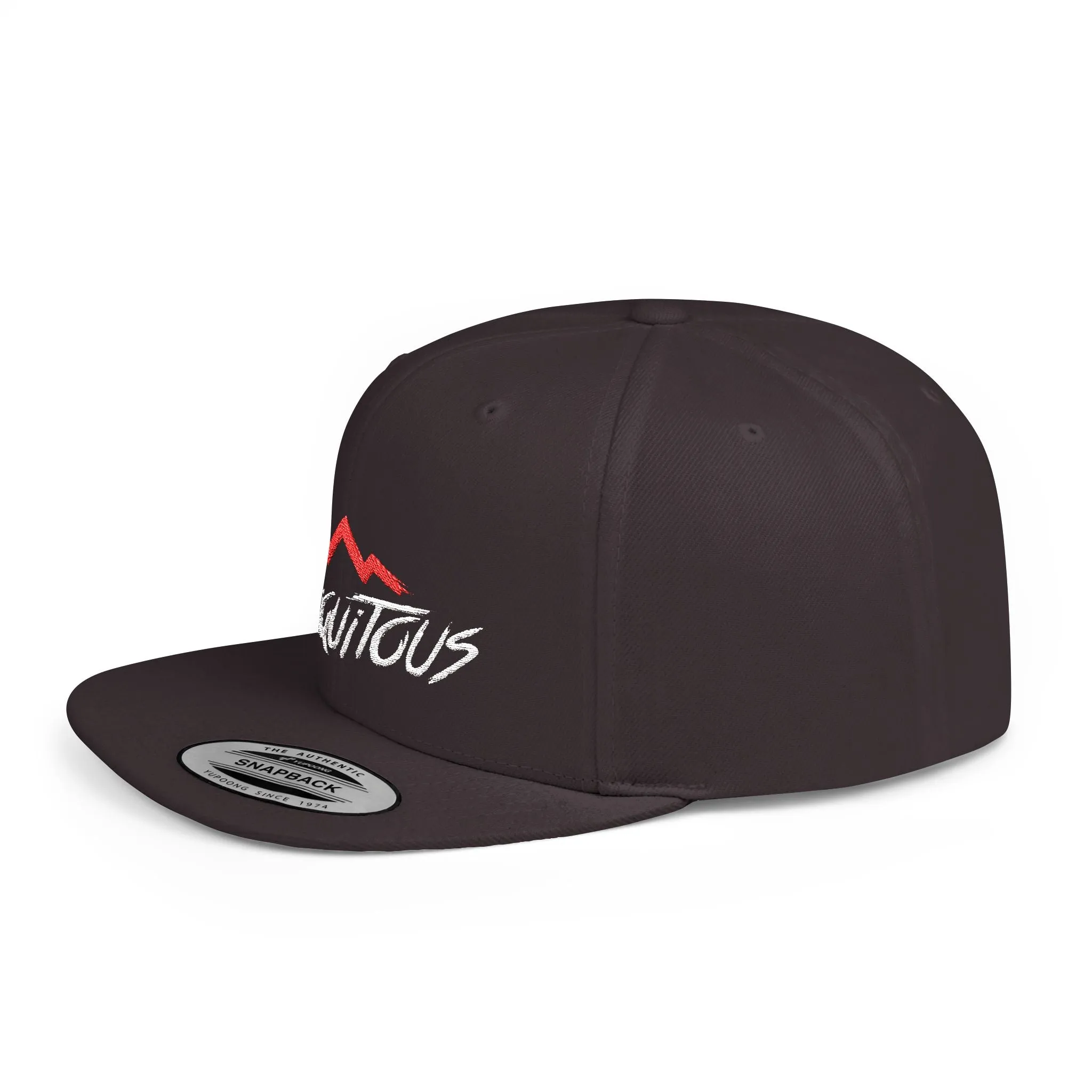 Ubiquitous Flat Bill Snapback Hat - Trendy Mountain Design for Adventurers