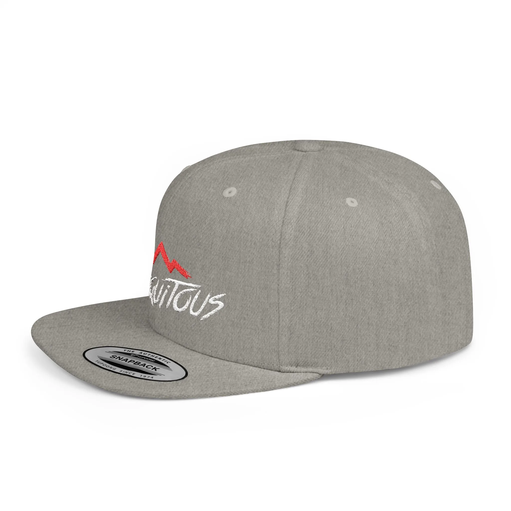 Ubiquitous Flat Bill Snapback Hat - Trendy Mountain Design for Adventurers