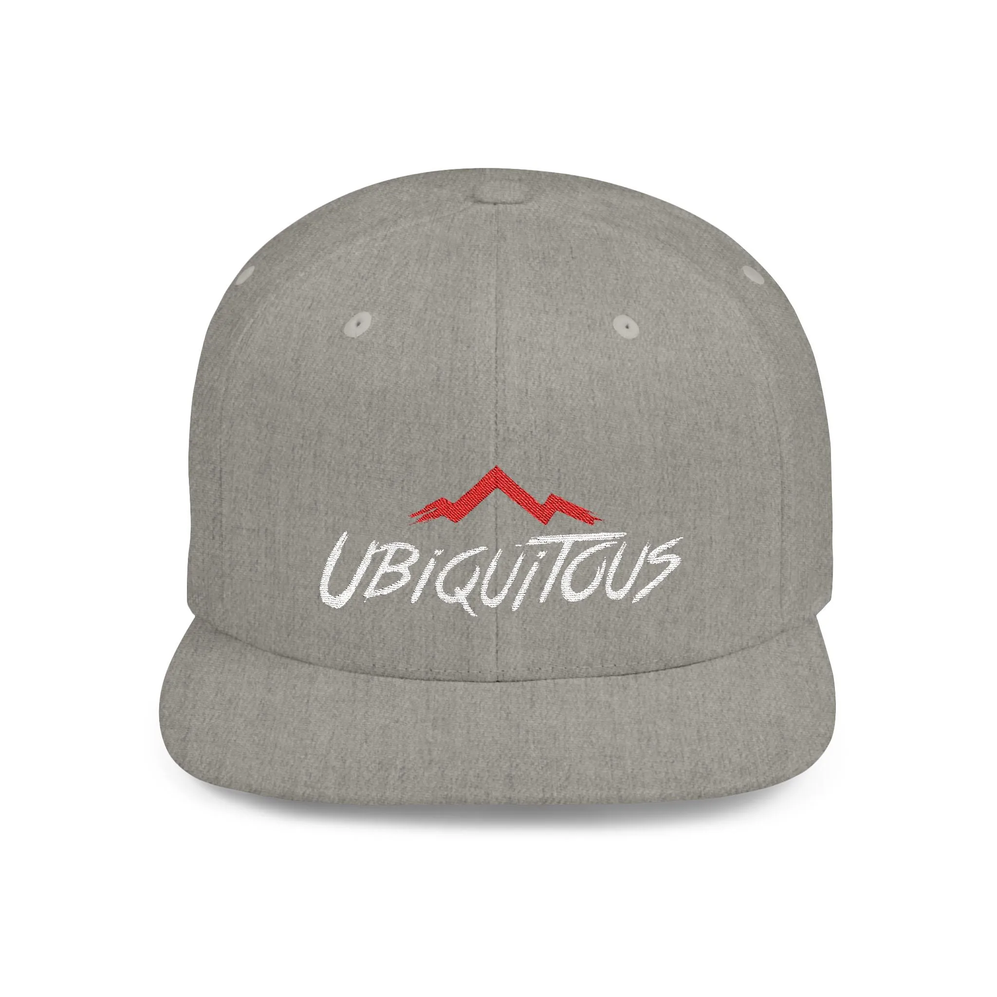 Ubiquitous Flat Bill Snapback Hat - Trendy Mountain Design for Adventurers