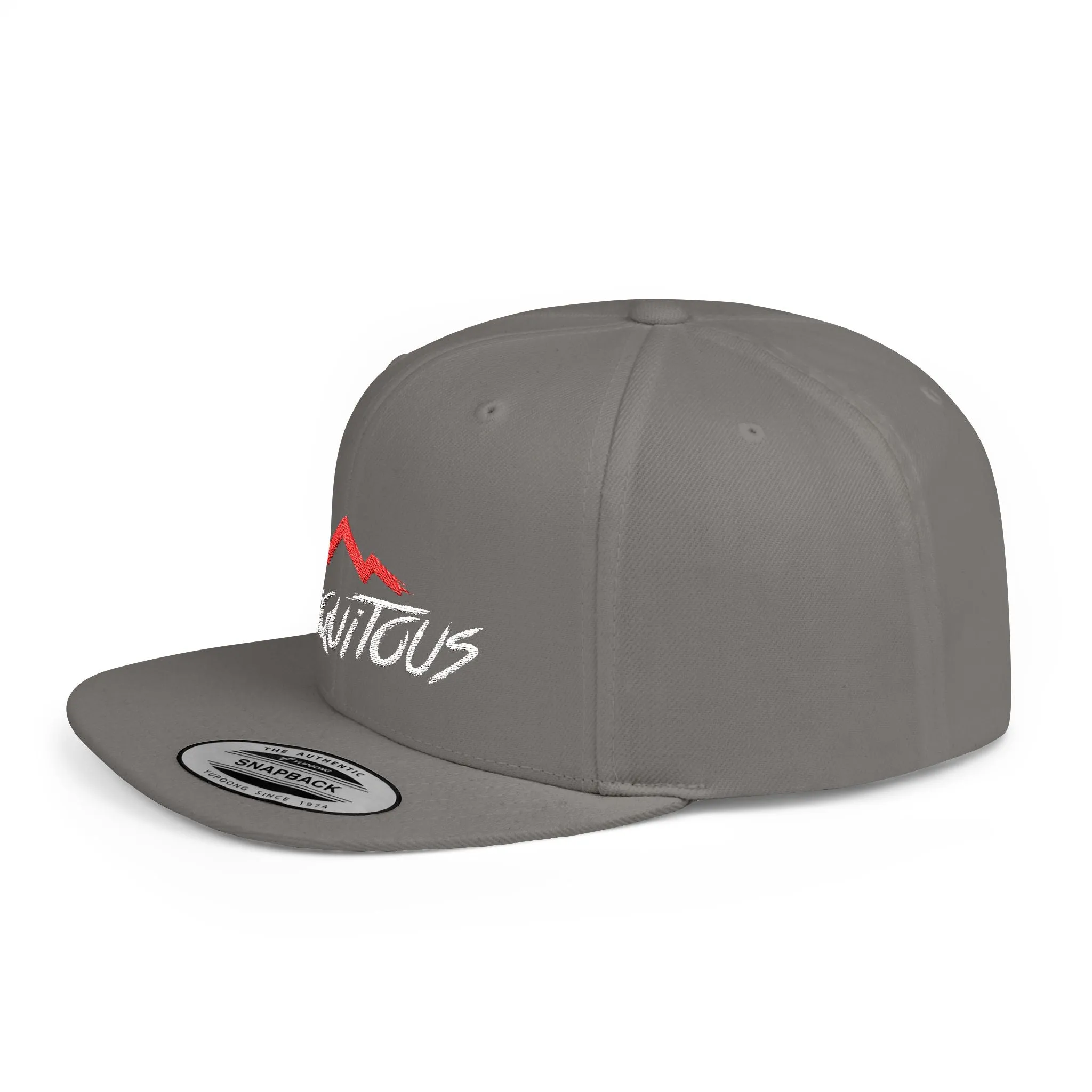 Ubiquitous Flat Bill Snapback Hat - Trendy Mountain Design for Adventurers