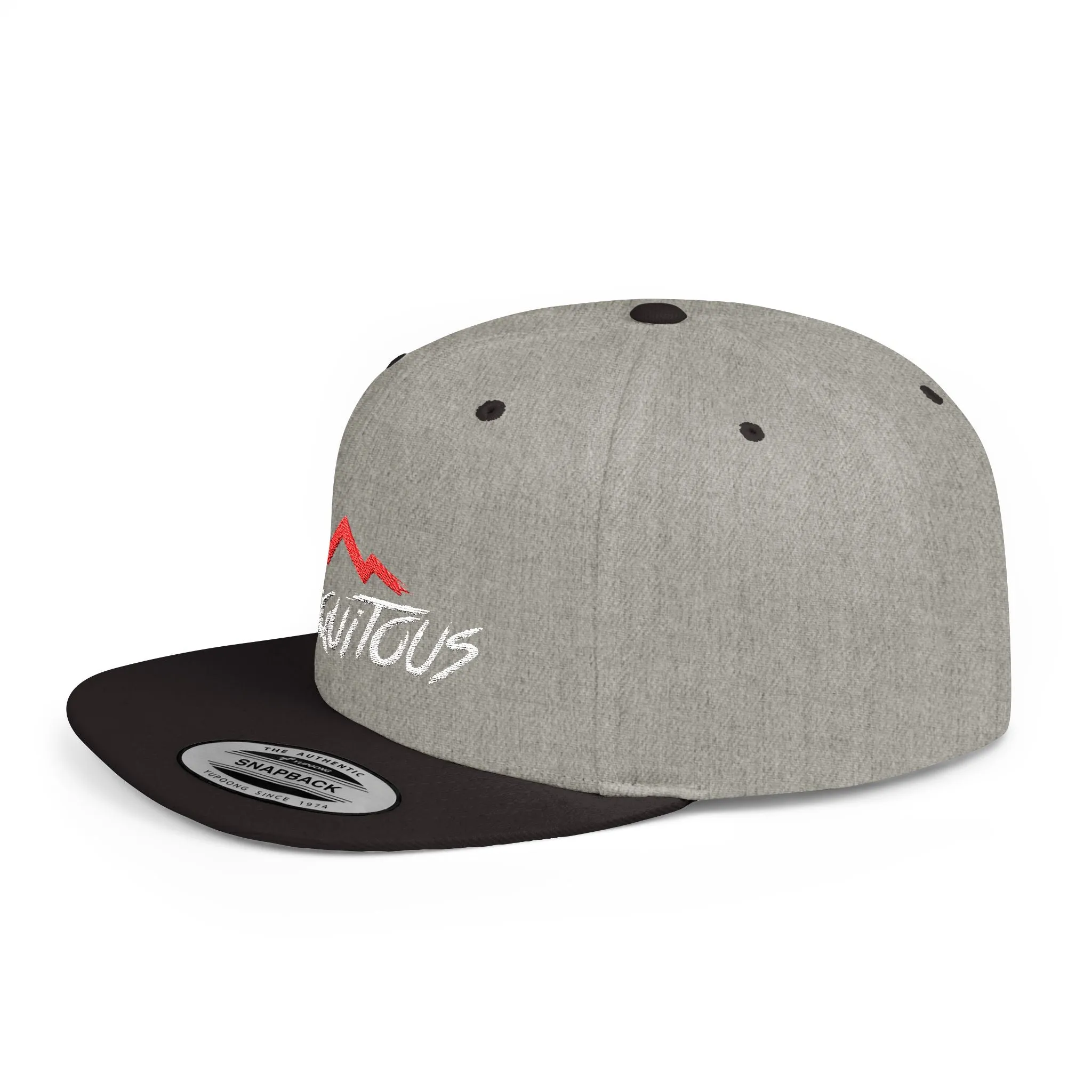 Ubiquitous Flat Bill Snapback Hat - Trendy Mountain Design for Adventurers