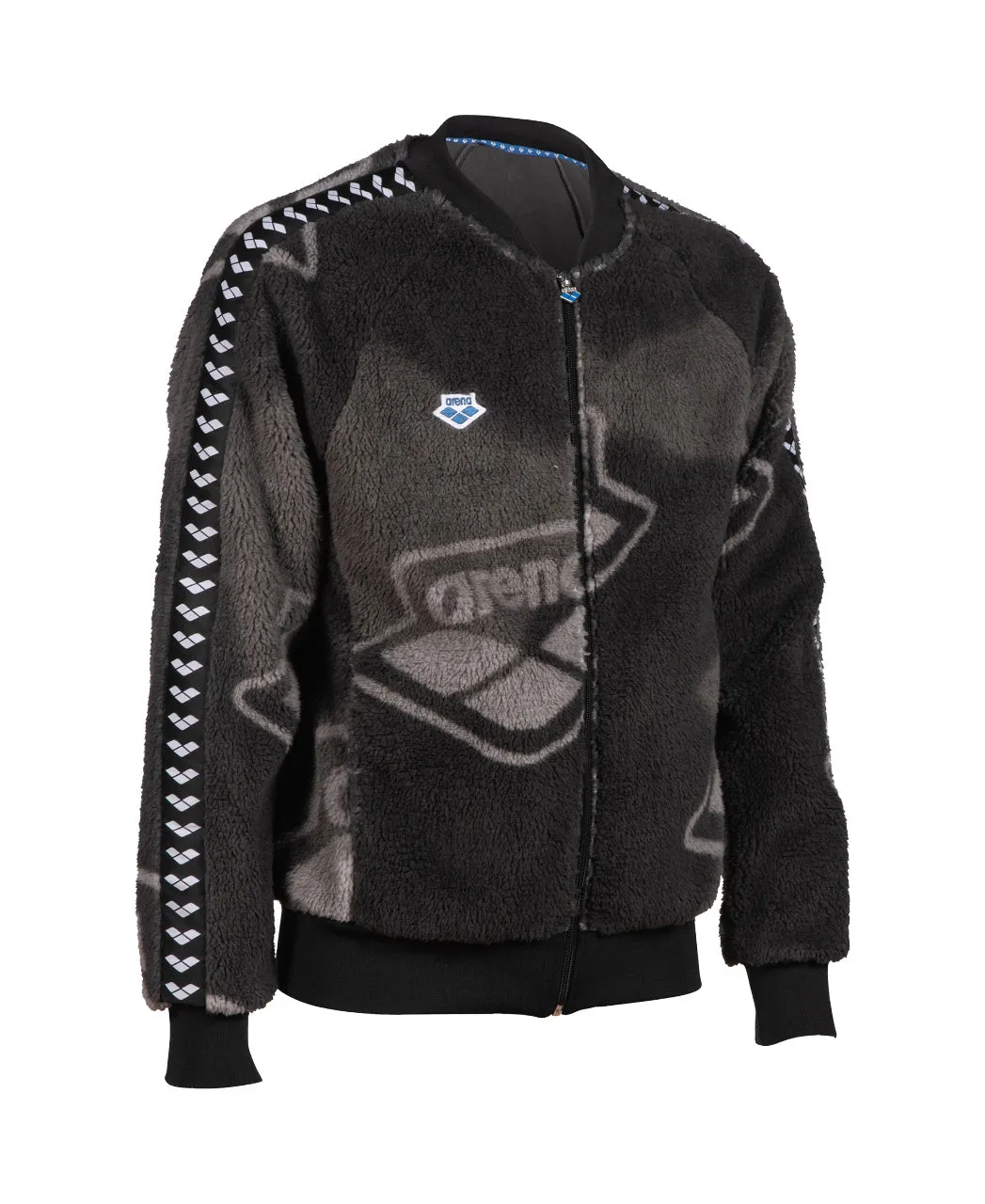 Unisex Arena Relax IV Team Jacket Polar - Smoke Grey Heather-Black-White