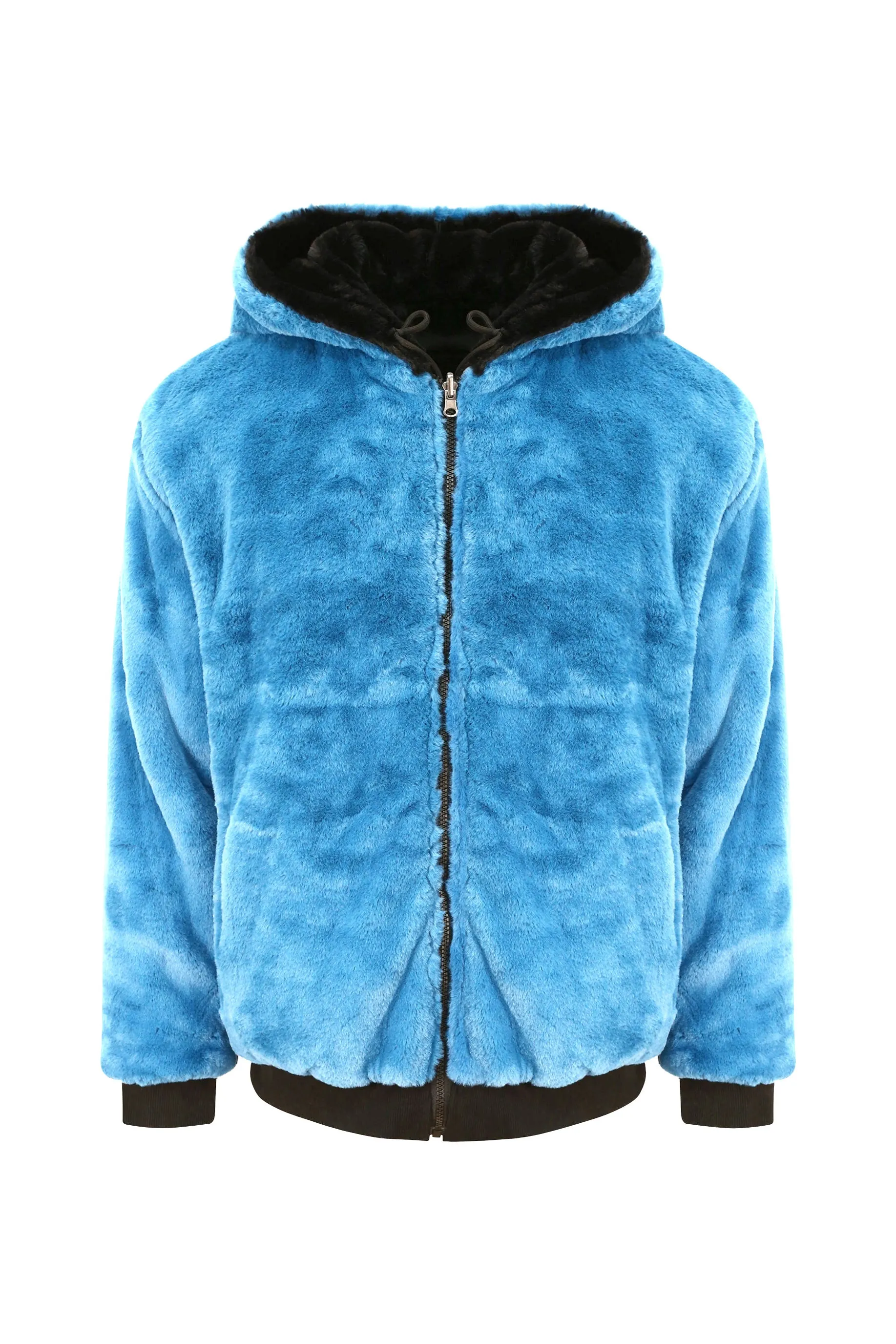 Unisex Reversible Faux Fur Hoodie