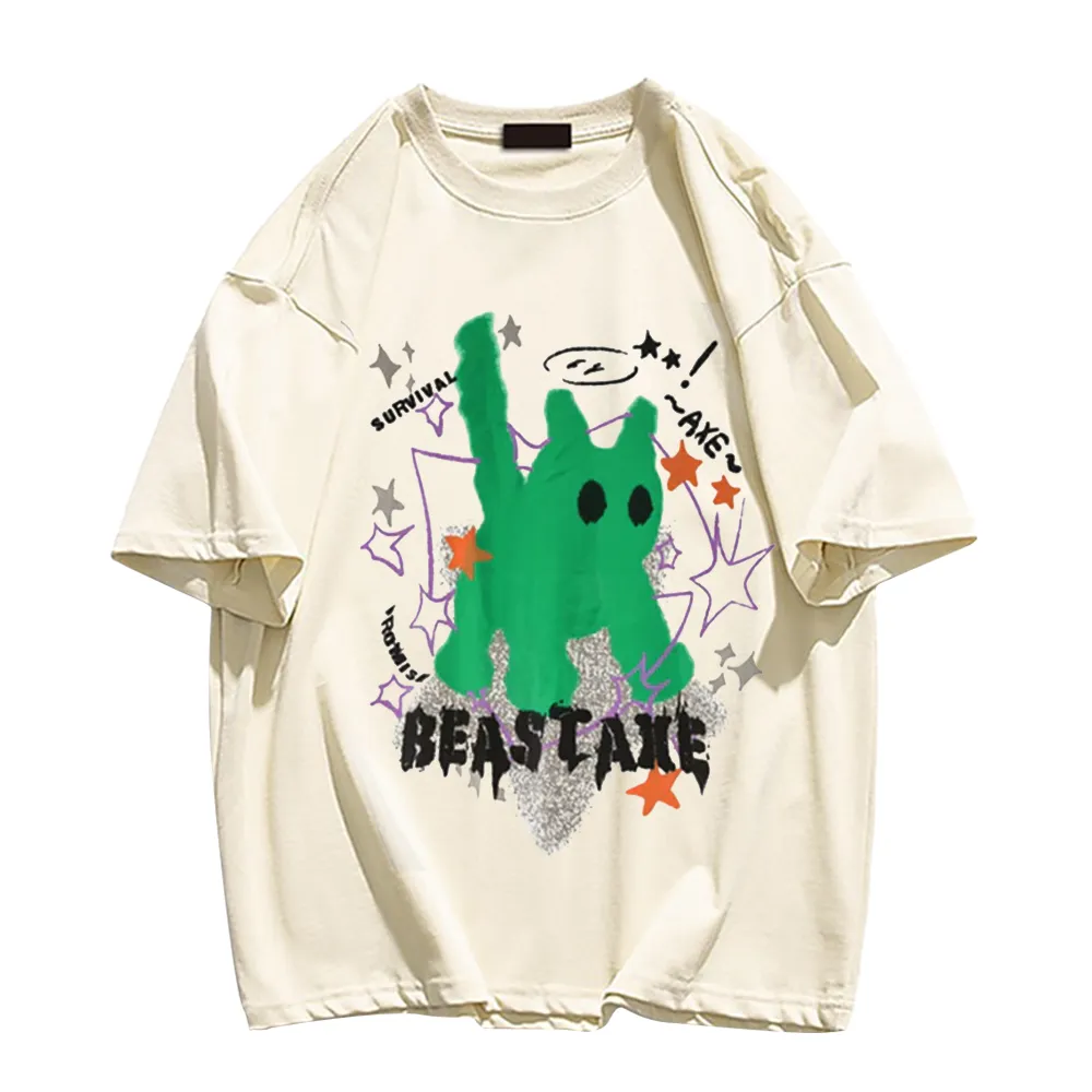 Urban Abstract Kitten Print T-shirt