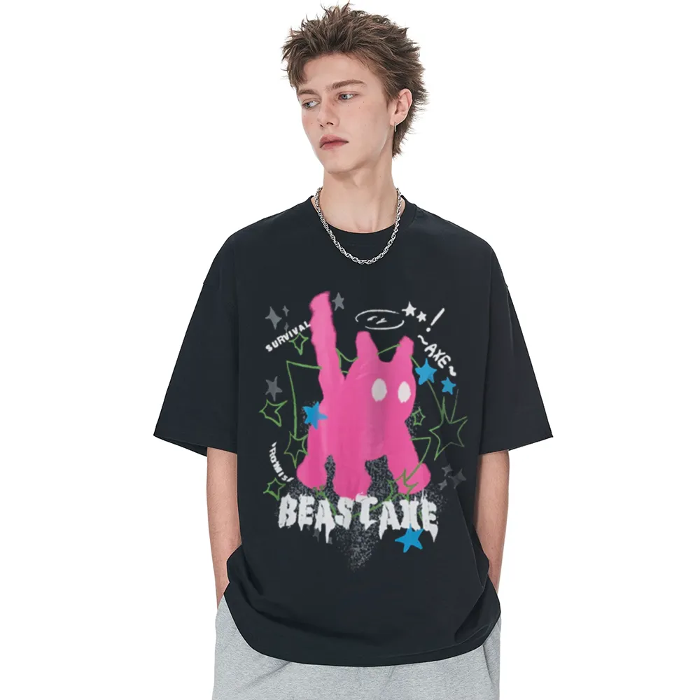 Urban Abstract Kitten Print T-shirt