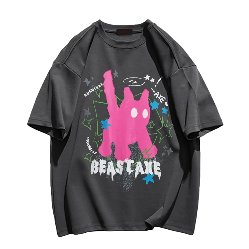 Urban Abstract Kitten Print T-shirt