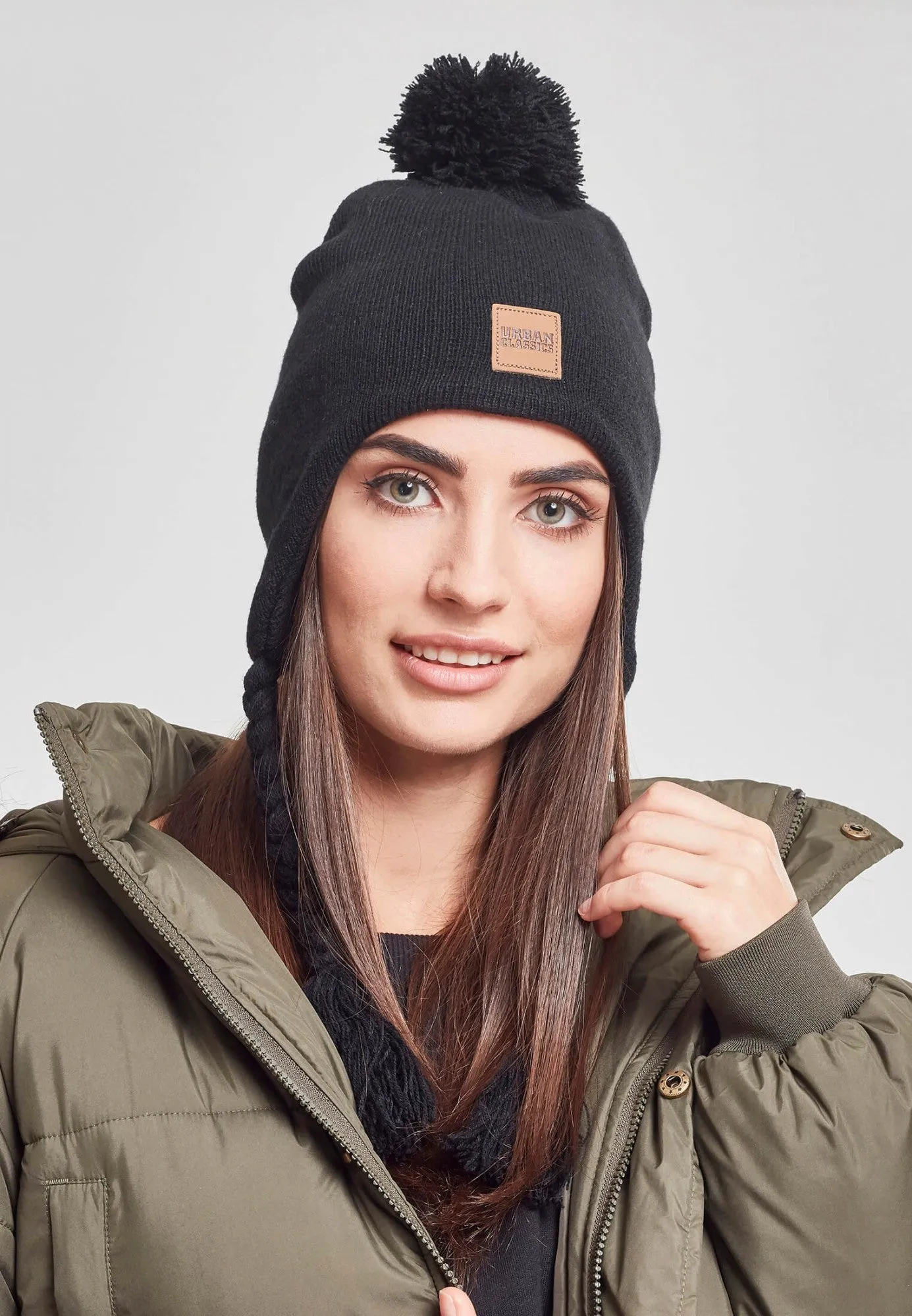 Urban Classics Pompom Knit Beanie Black