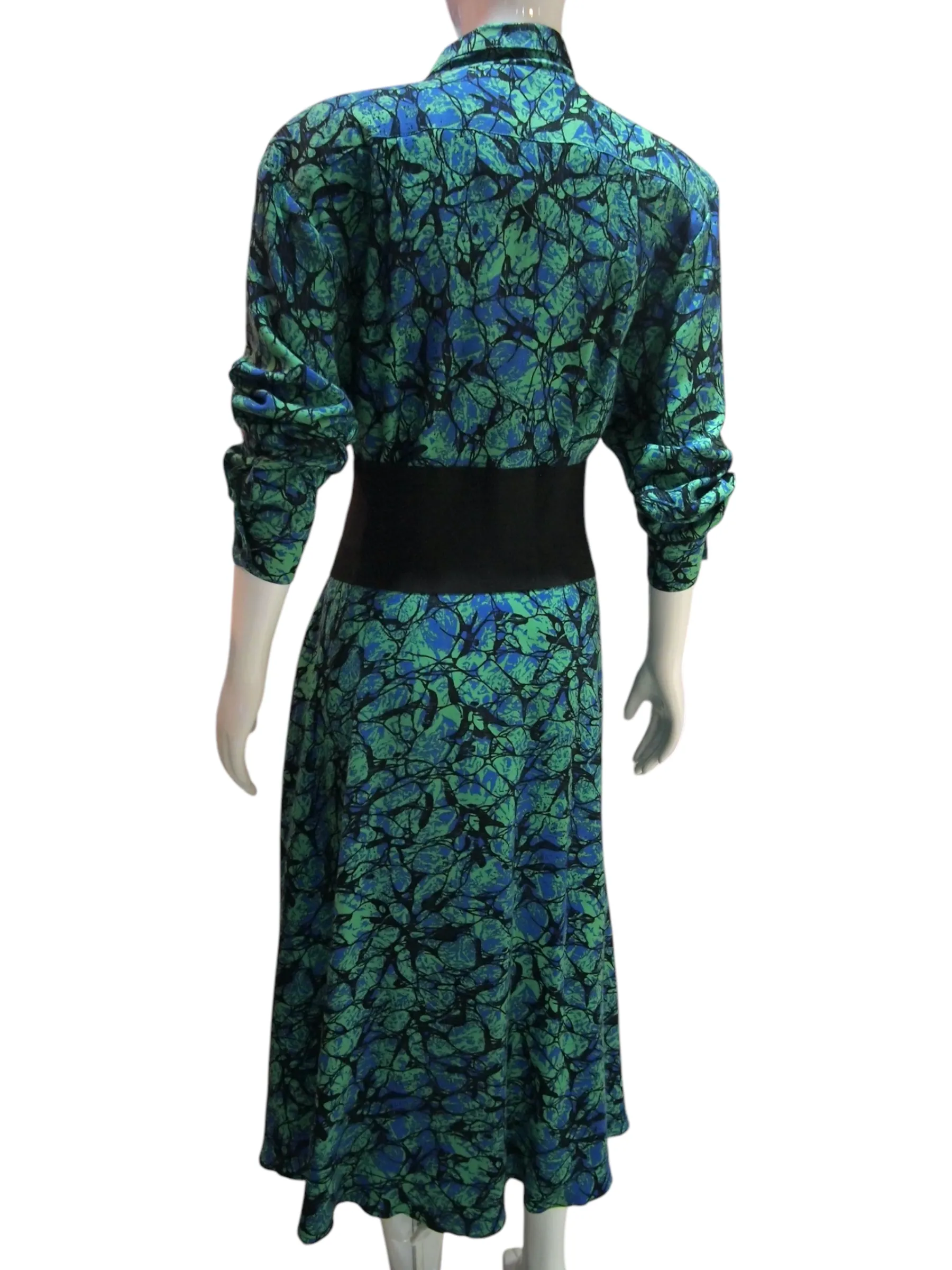 Urban Cool - Green Black Edgy Print Vintage Dress