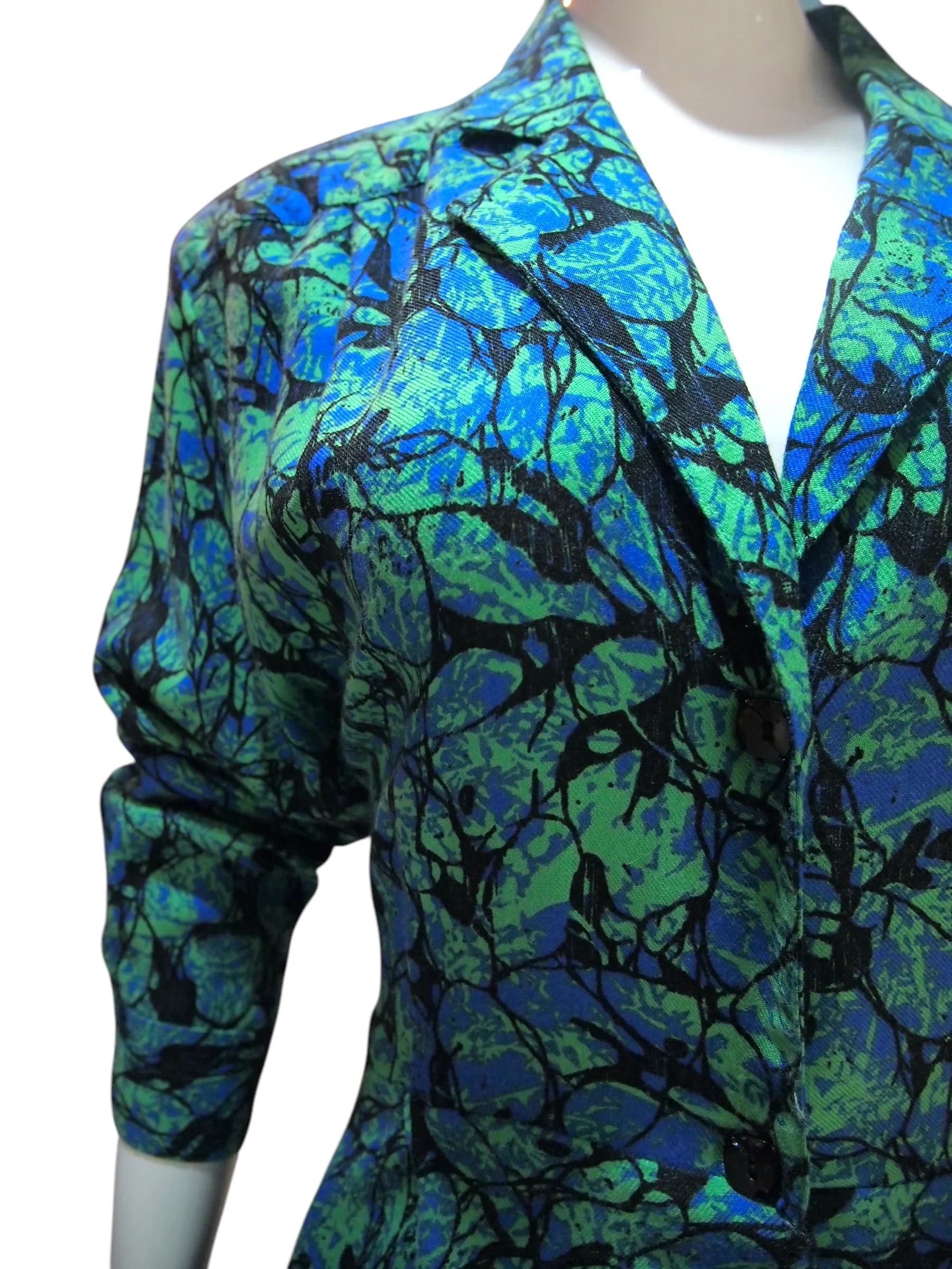 Urban Cool - Green Black Edgy Print Vintage Dress